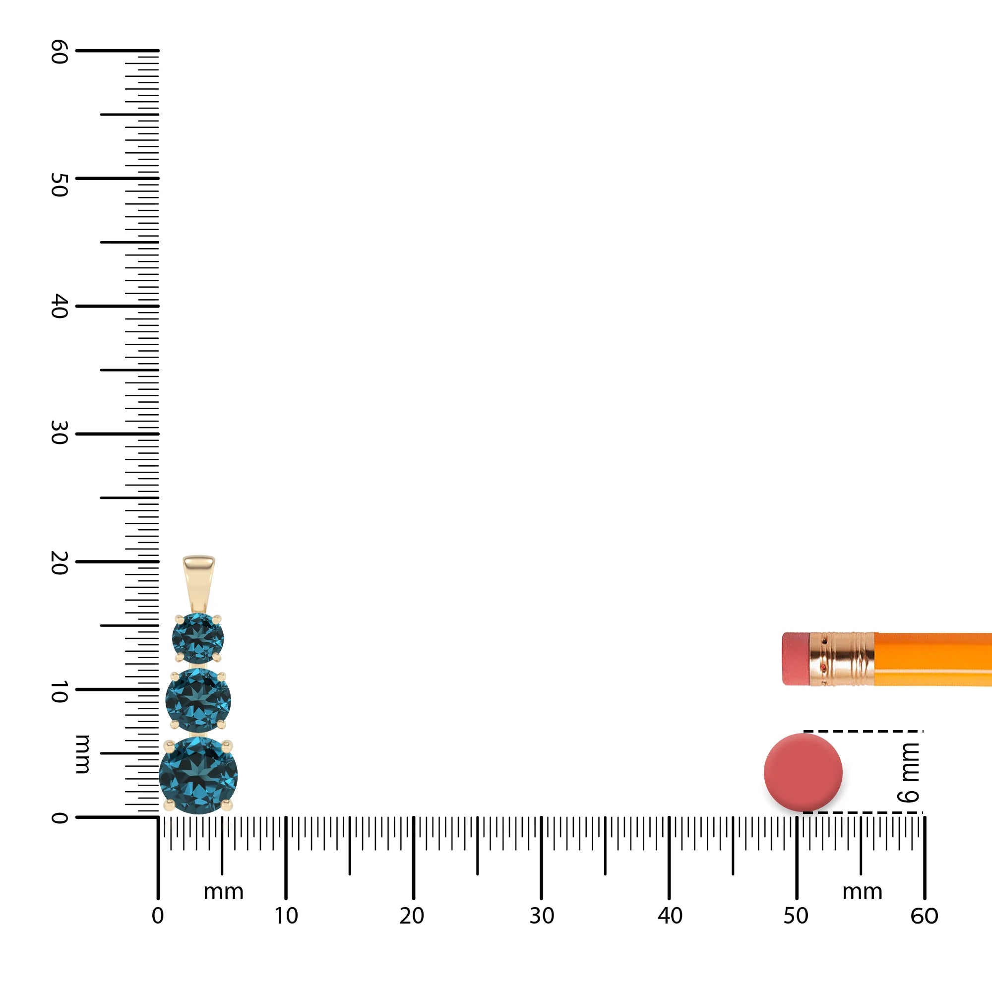 natural london-blue-topaz round bar v-bale necklaces in yellow gold