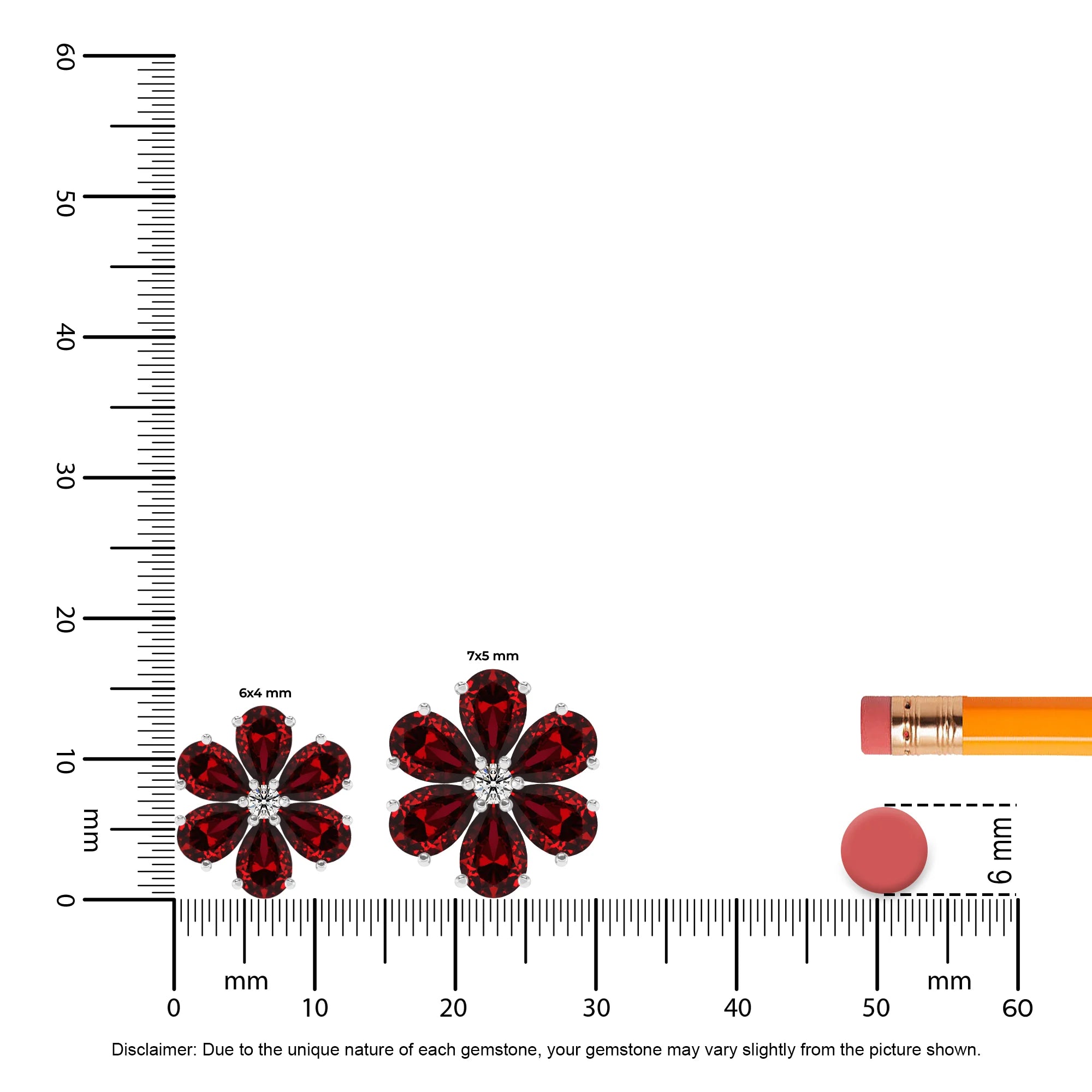 lab grown ruby pear solitaire necklaces in white gold