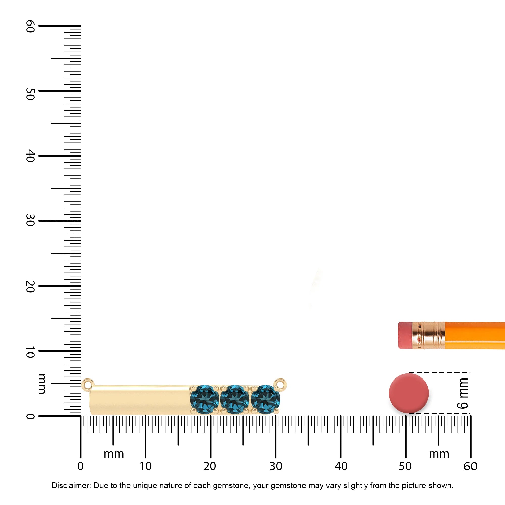 natural london-blue-topaz round bar v-bale necklaces in yellow gold