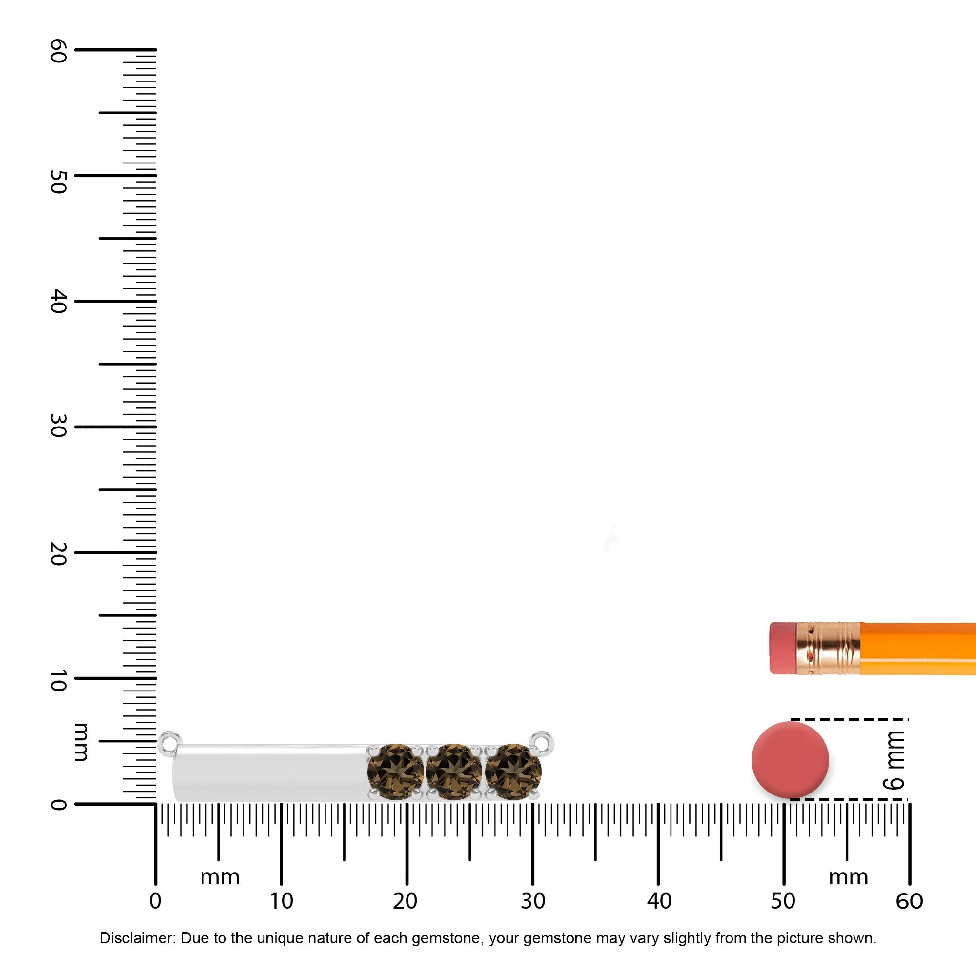 natural smoky-quartz round bar v-bale necklaces in sterling silver