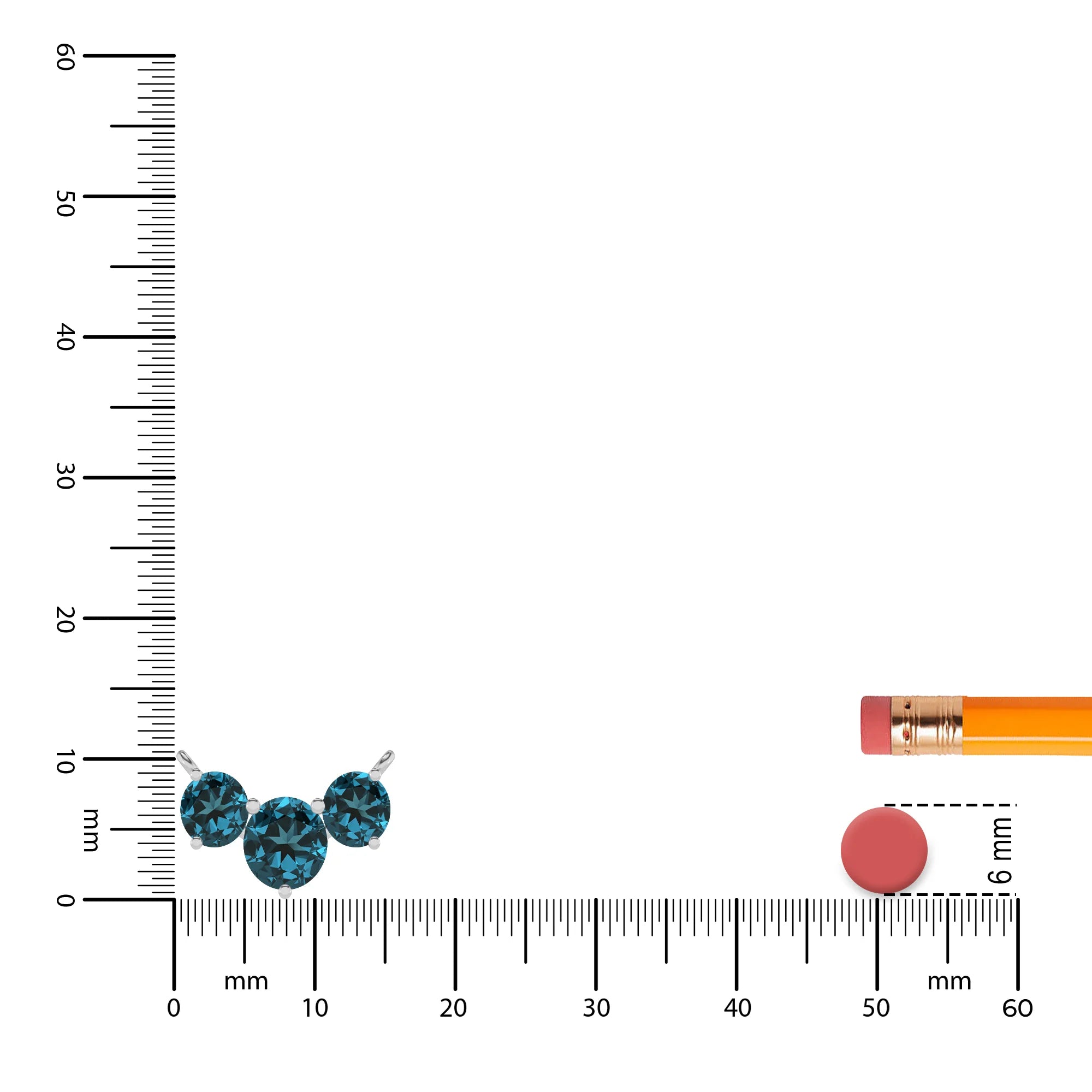 natural london-blue-topaz round solitaire v-bale necklaces in platinum