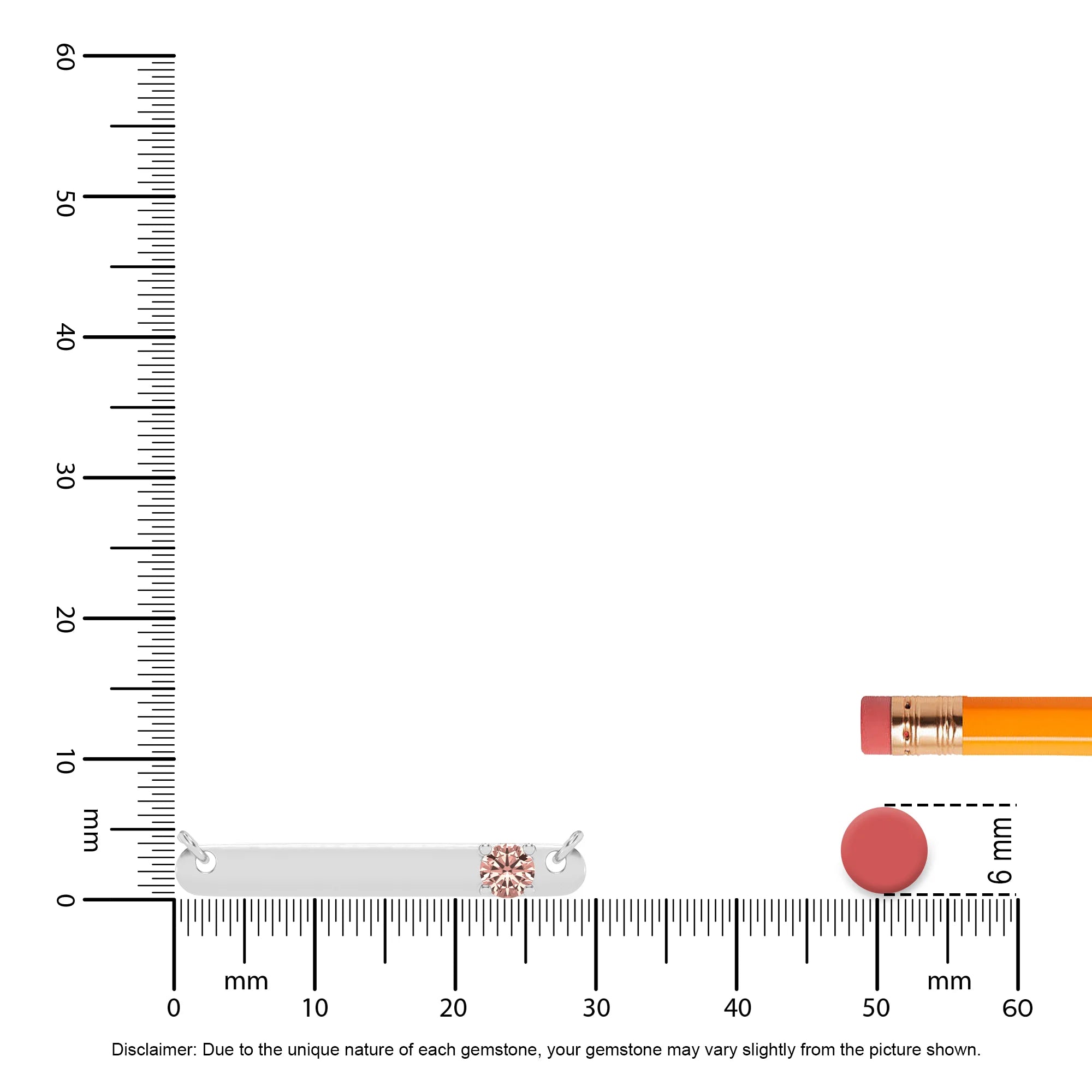 lab grown morganite round bar v-bale necklaces in white gold
