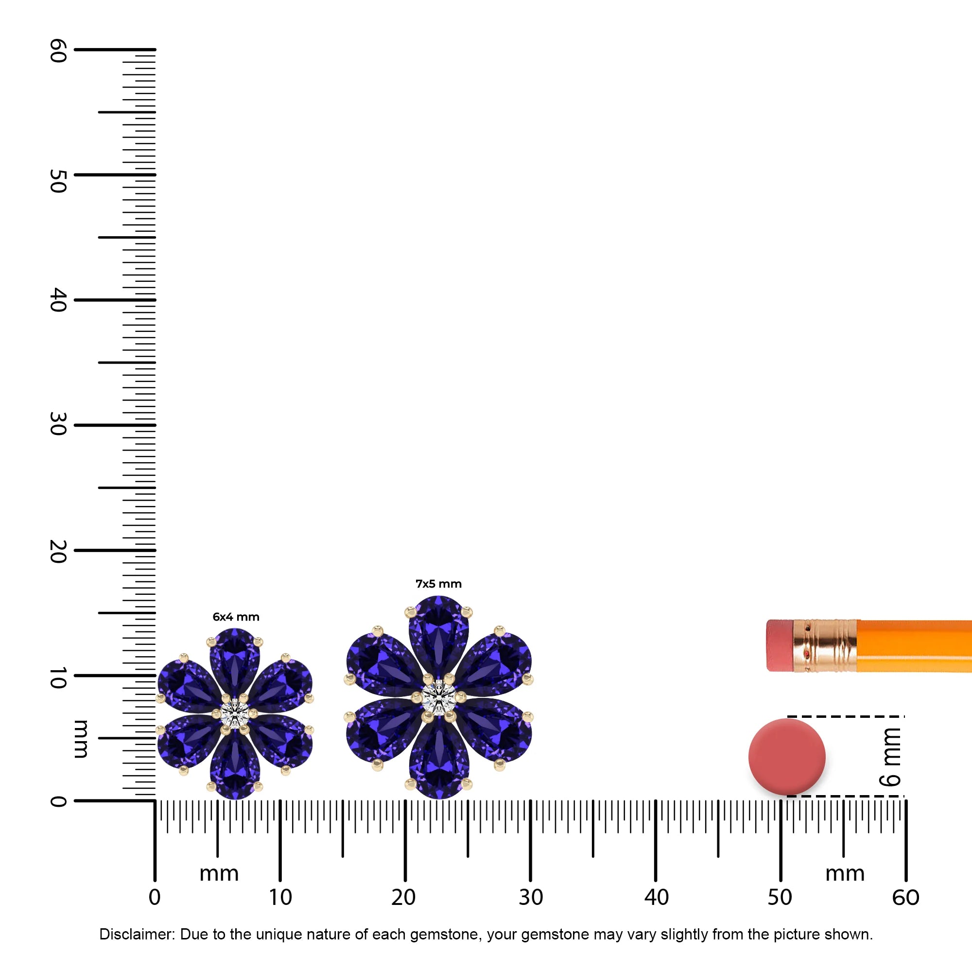 lab grown tanzanite pear solitaire necklaces in yellow gold