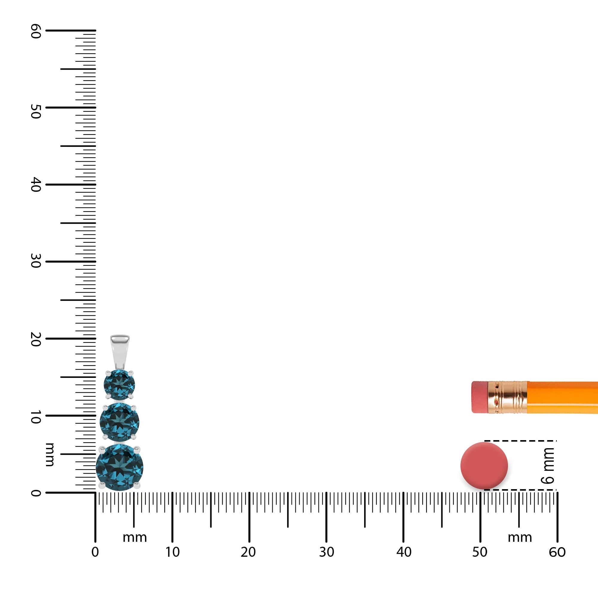 natural london-blue-topaz round bar v-bale necklaces in sterling silver