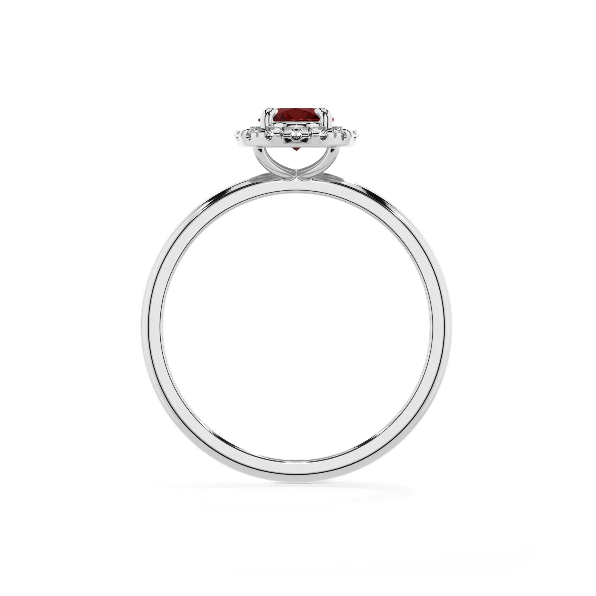natural garnet oval solitaire rings in platinum