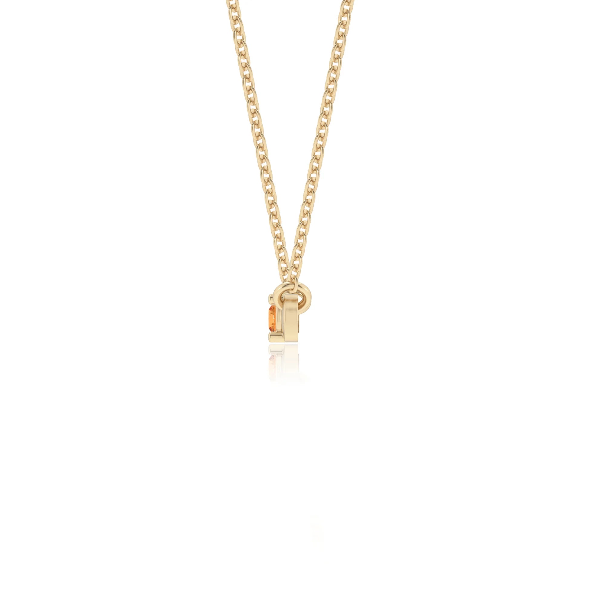 lab grown citrine round bar v-bale necklaces in yellow gold