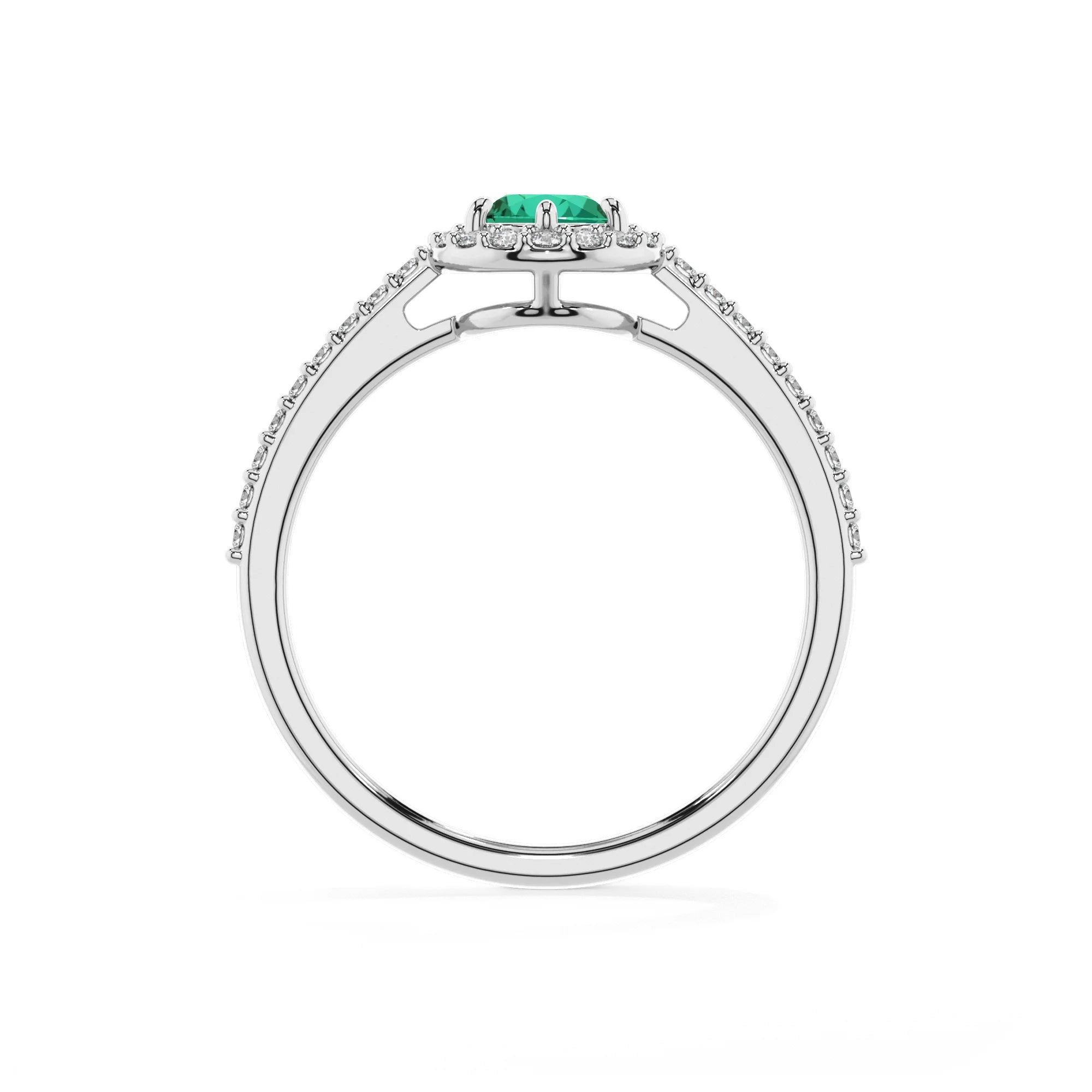 lab grown emerald pear solitaire rings in sterling silver