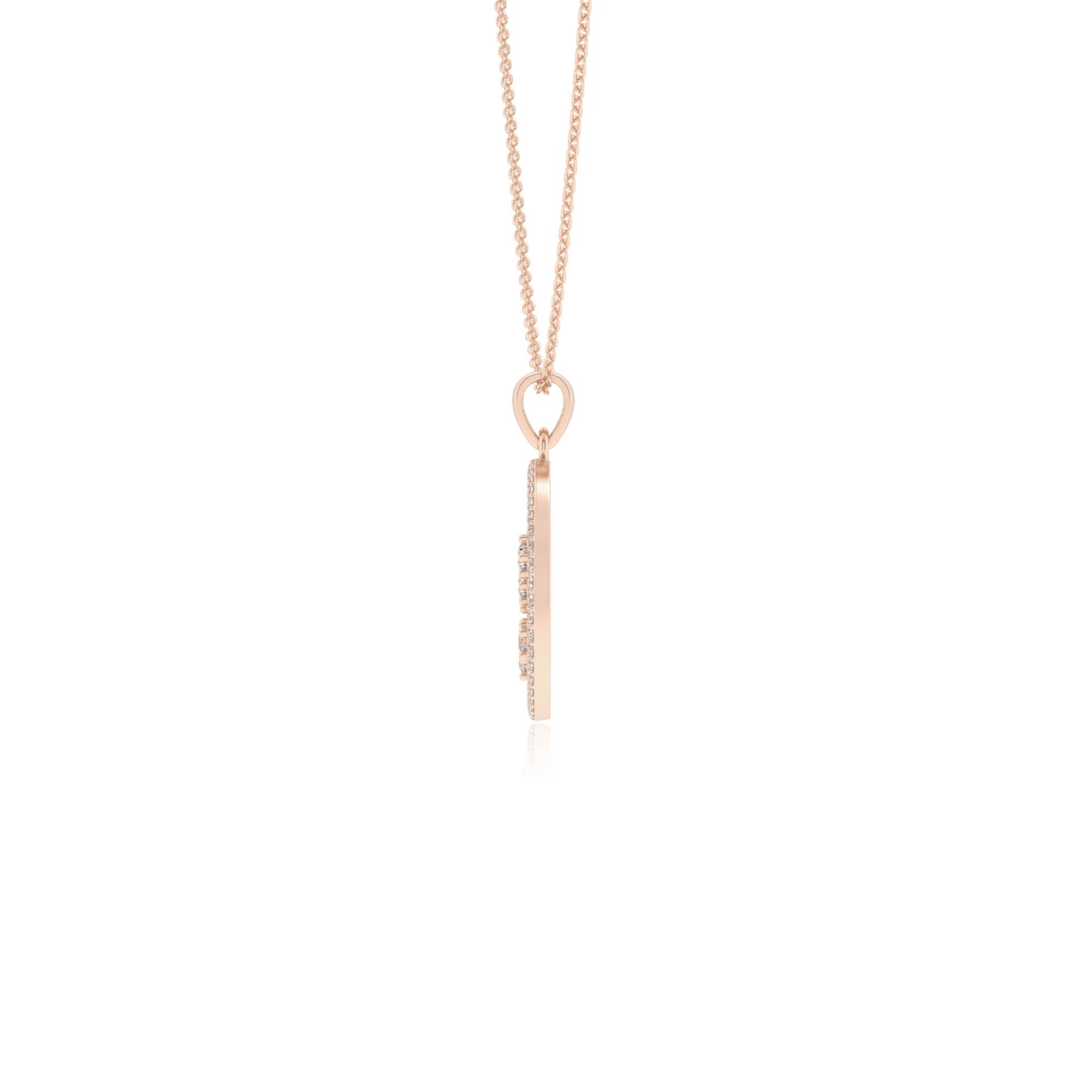 lab grown moissanite round necklaces in rose gold
