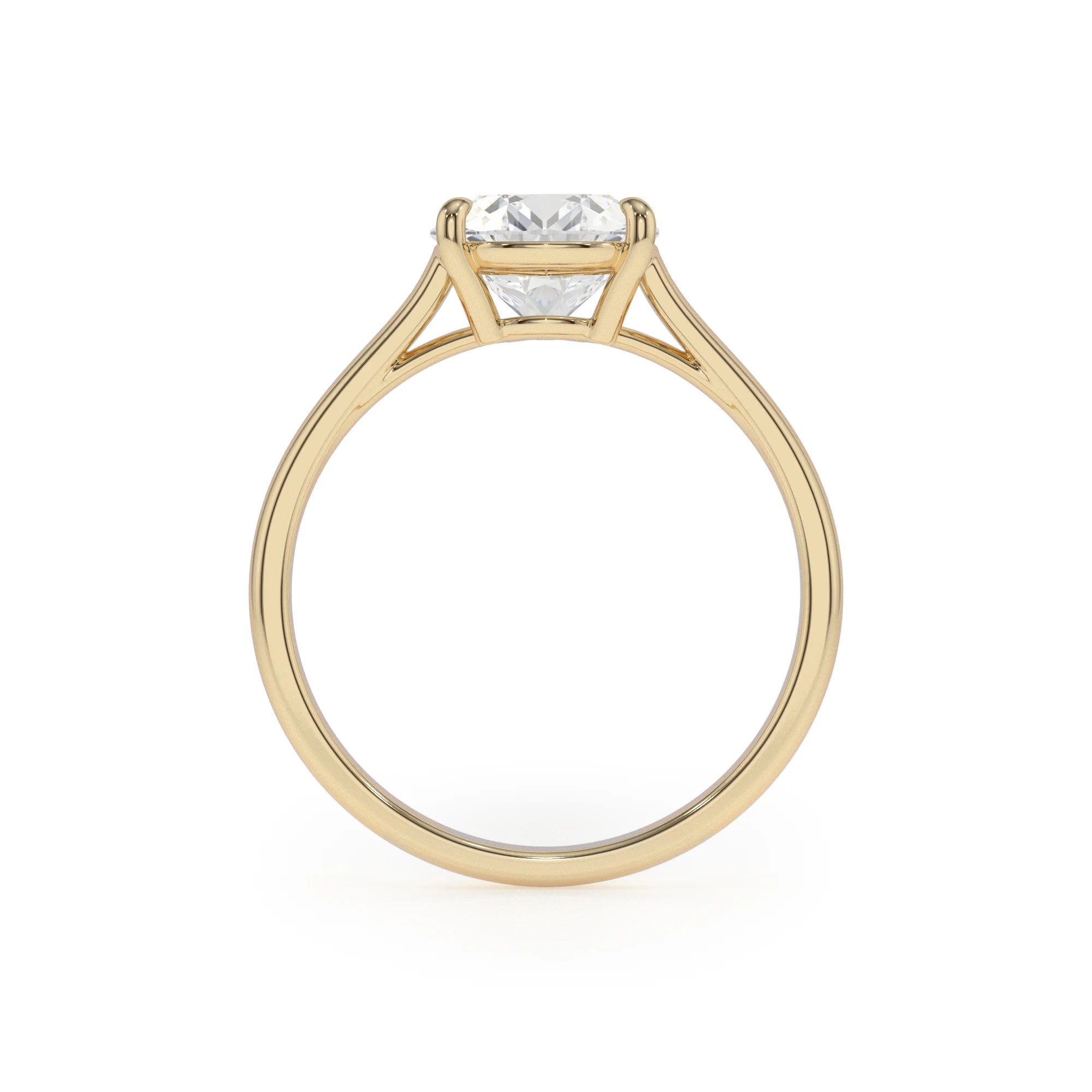 lab grown moissanite pear solitaire rings in yellow gold