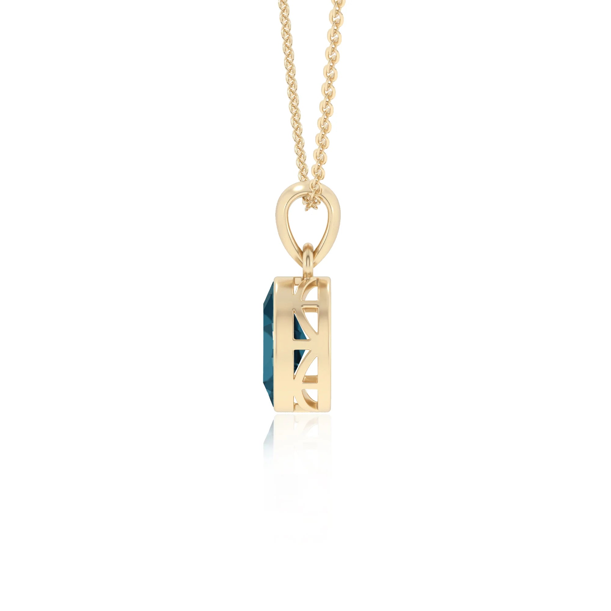 natural london-blue-topaz oval solitaire necklaces in yellow gold