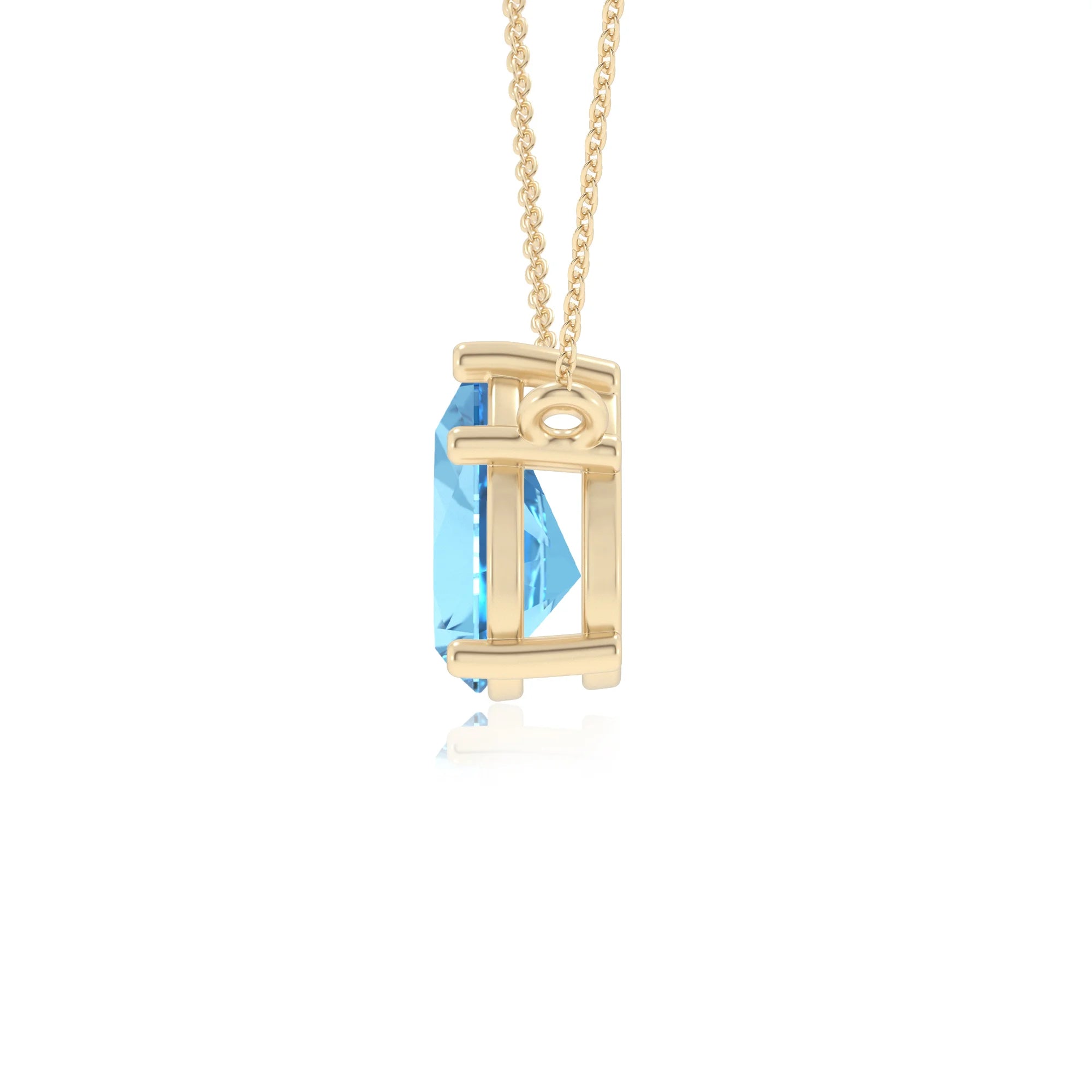 natural swiss-blue-topaz pear solitaire necklaces in yellow gold