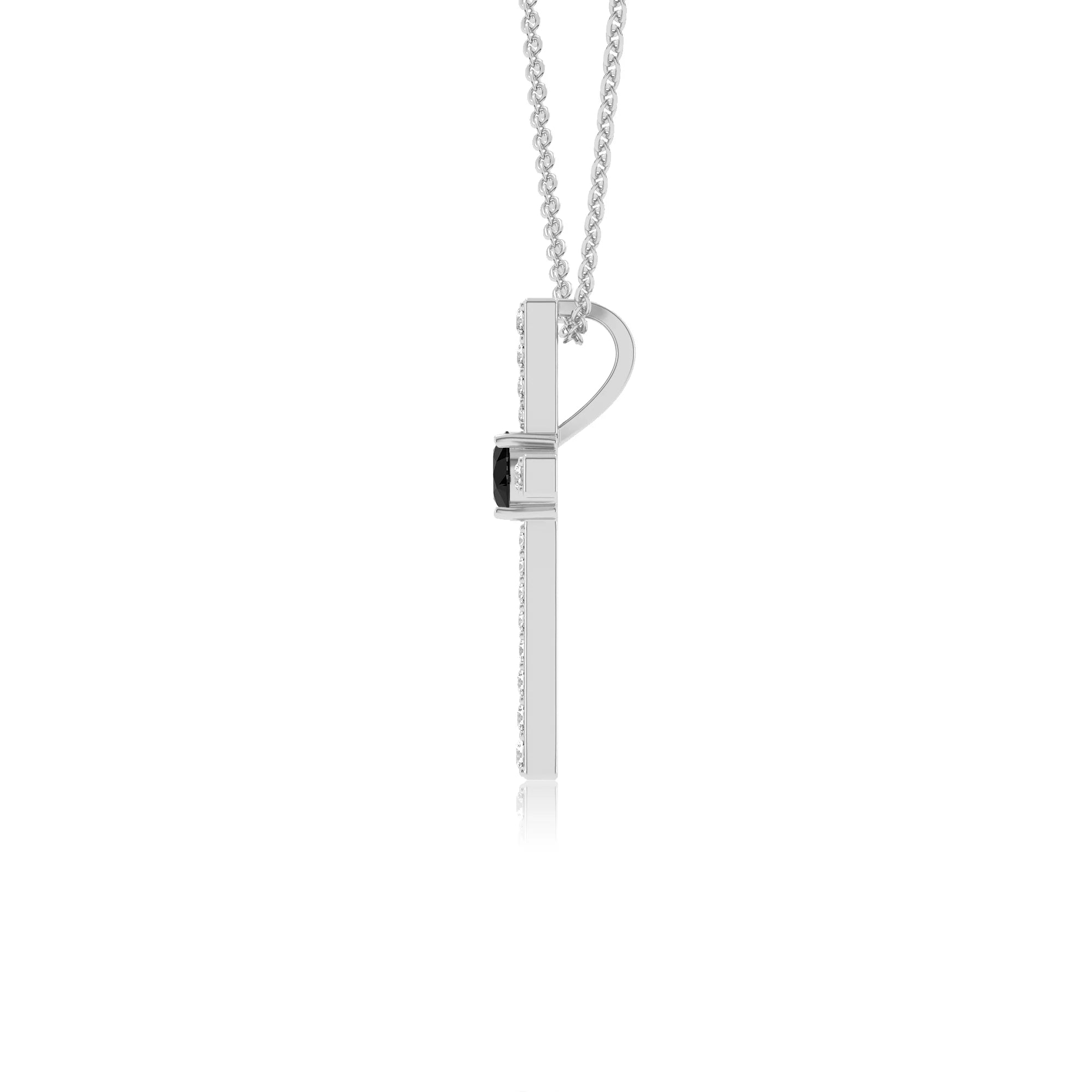 natural black-onyx round infinity necklaces in white gold