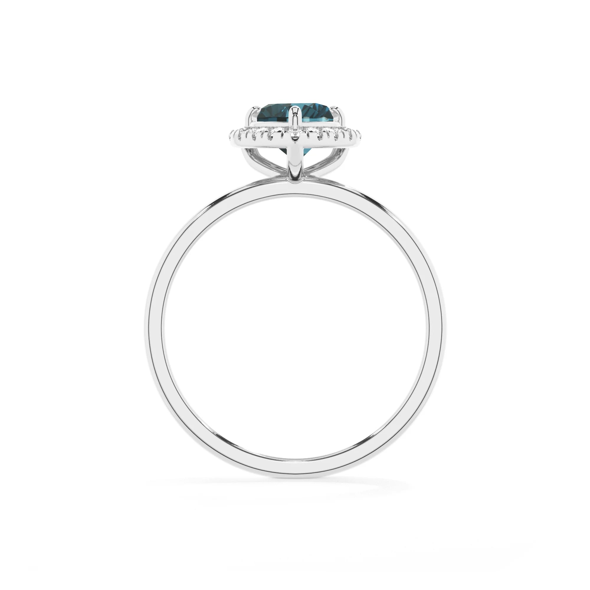 natural london-blue-topaz heart solitaire rings in white gold