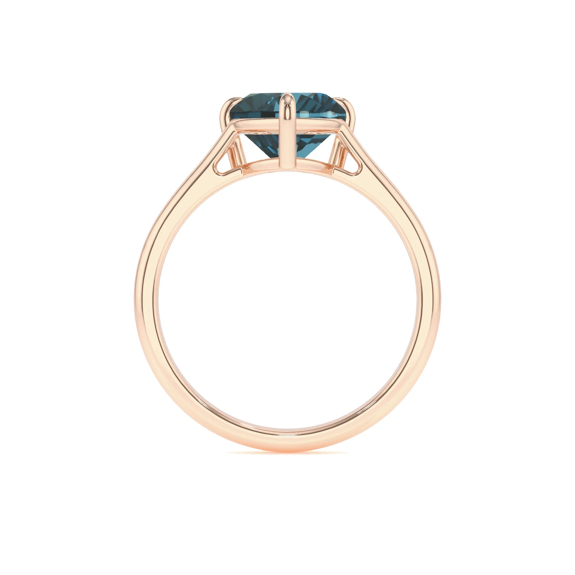natural london-blue-topaz heart solitaire rings in rose gold