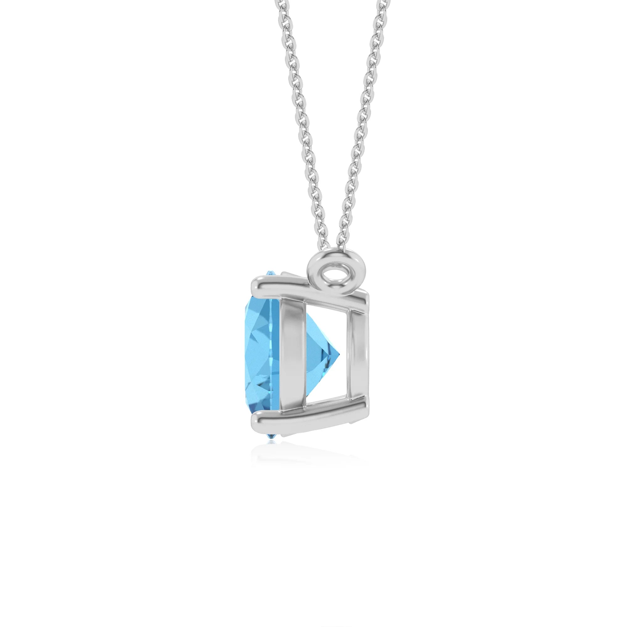 natural swiss-blue-topaz oval solitaire necklaces in platinum