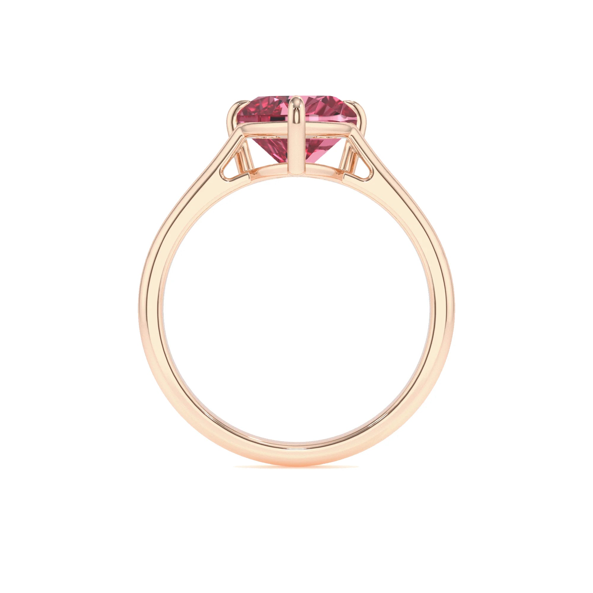 lab grown pink-tourmaline heart solitaire rings in rose gold