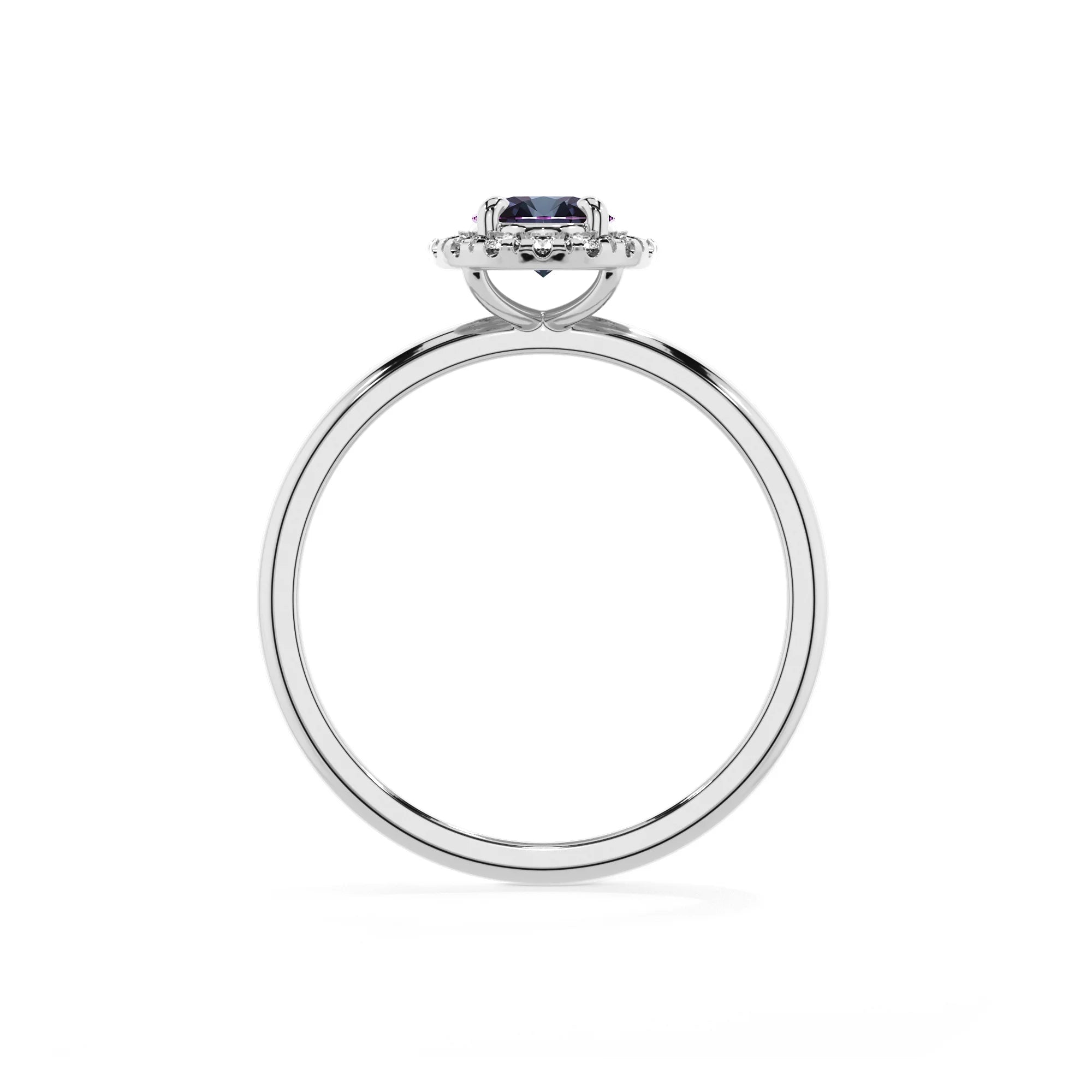 lab grown alexandrite oval solitaire rings in platinum