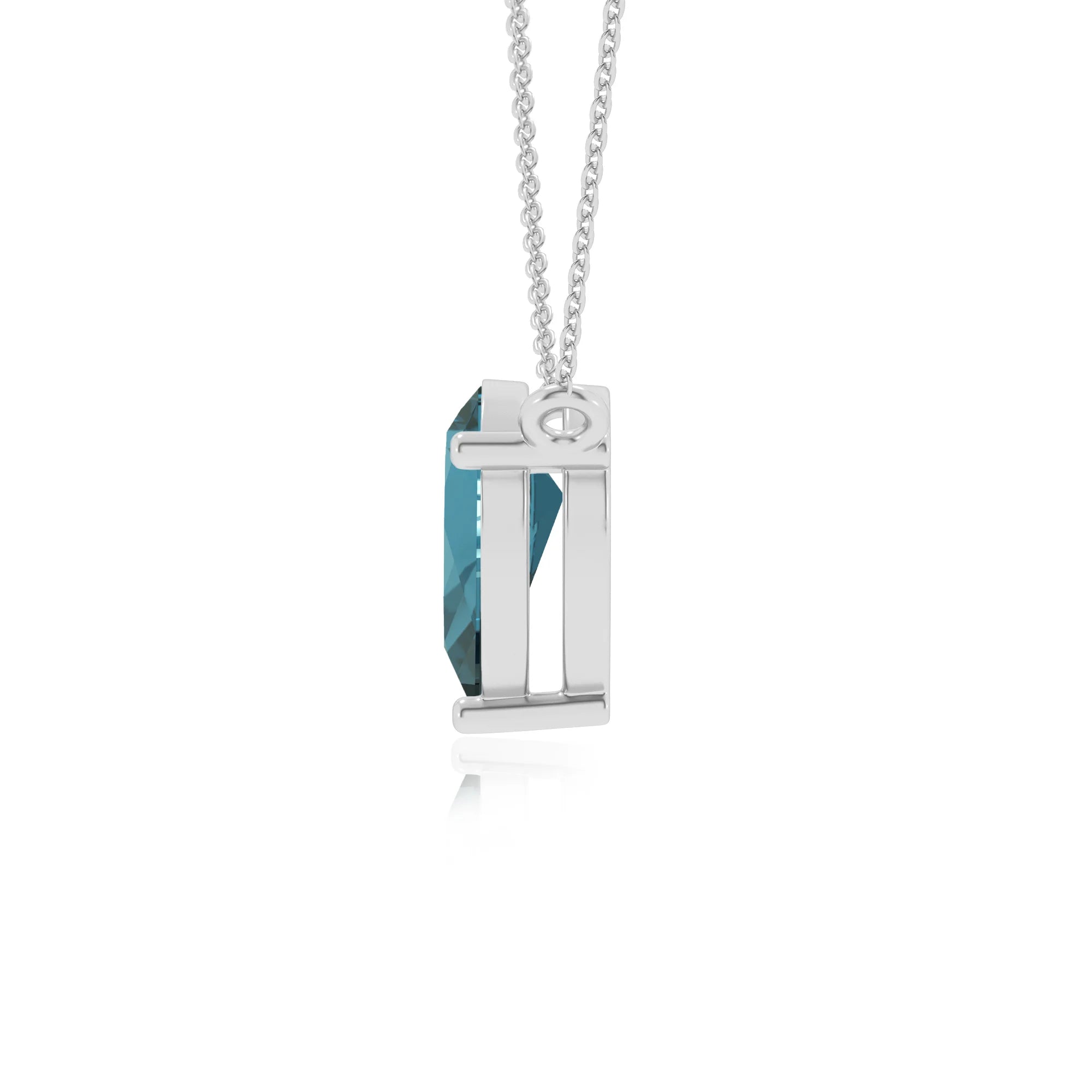 natural london-blue-topaz pear solitaire necklaces in white gold