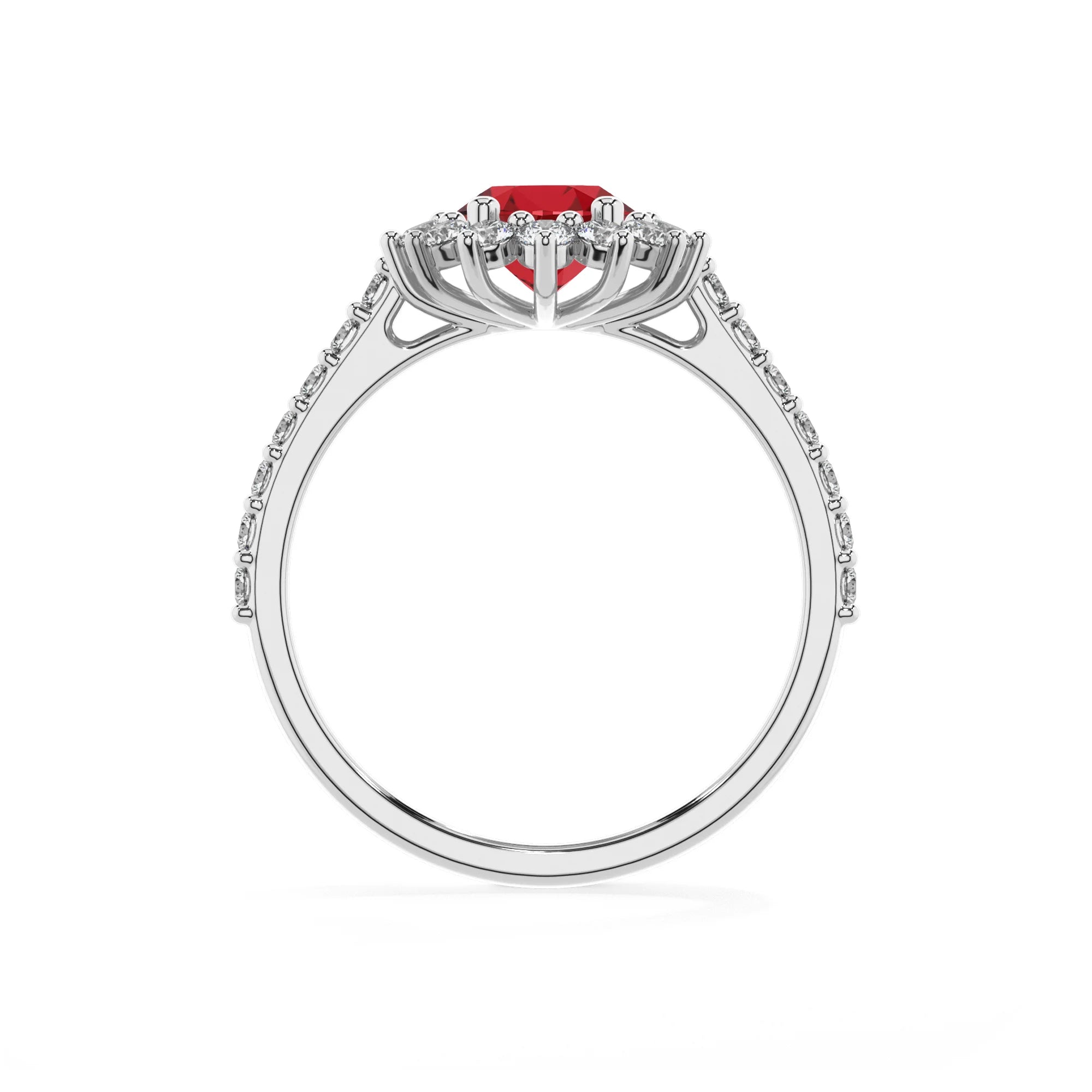 lab grown ruby oval solitaire rings in sterling silver