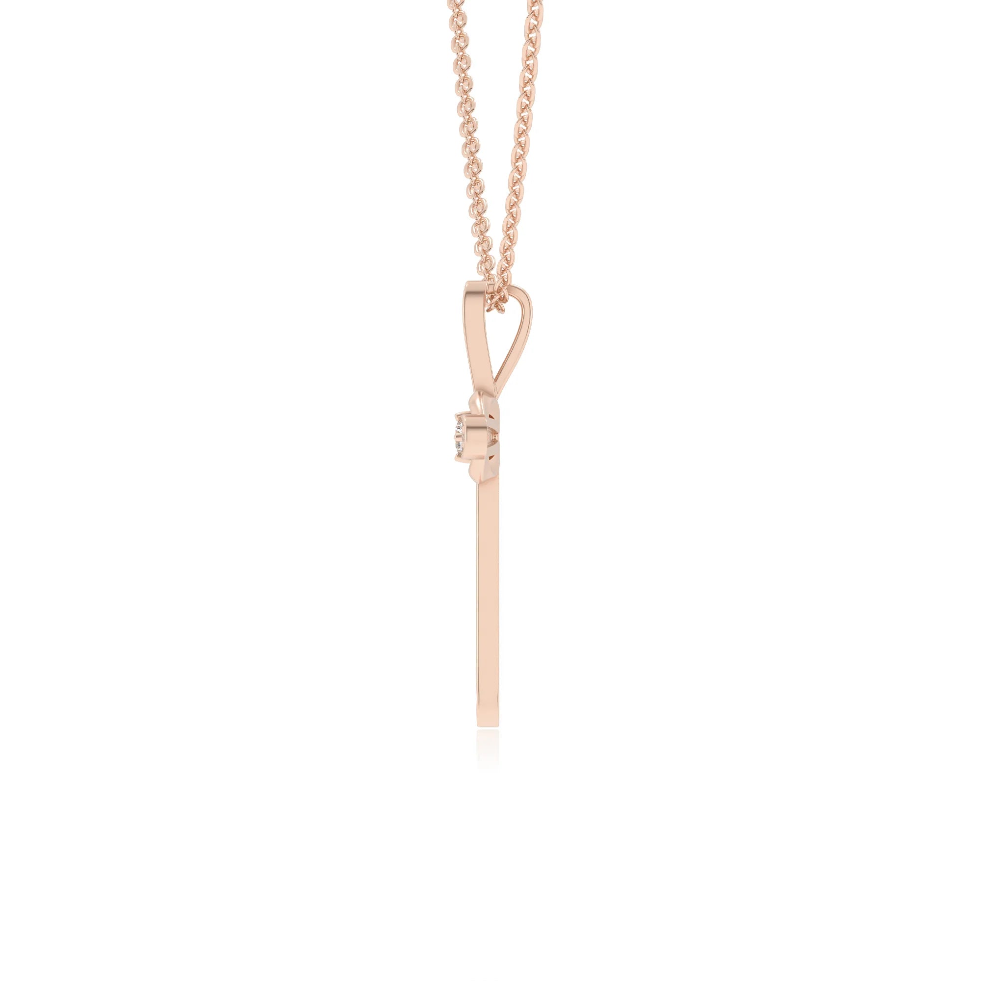 lab grown moissanite round infinity necklaces in rose gold