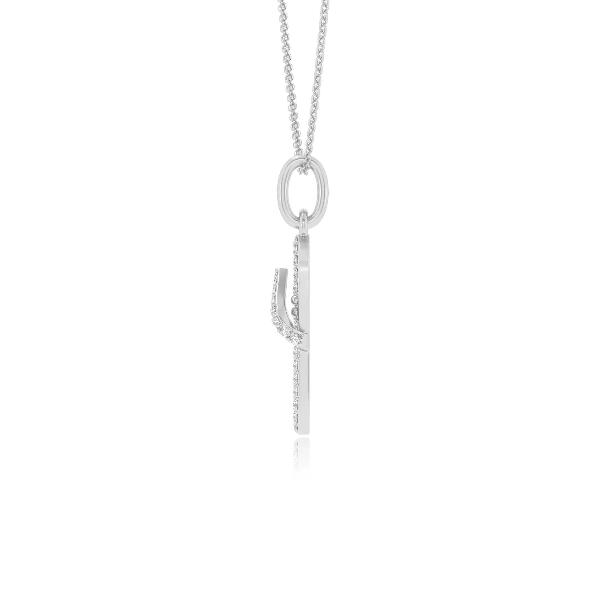 lab grown moissanite round infinity necklaces in white gold