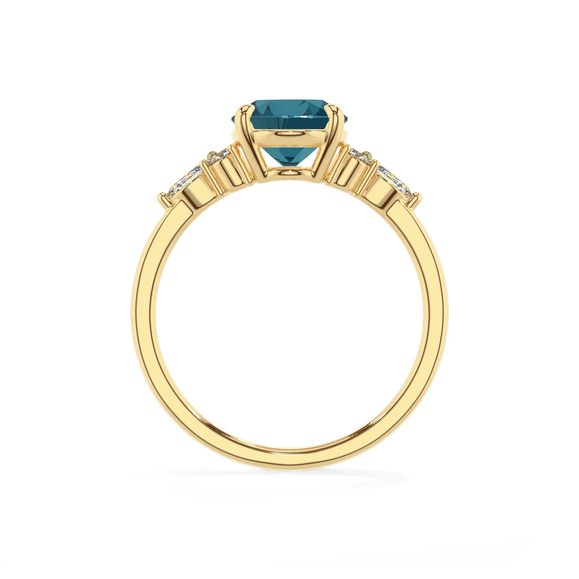 natural london-blue-topaz oval solitaire rings in yellow gold