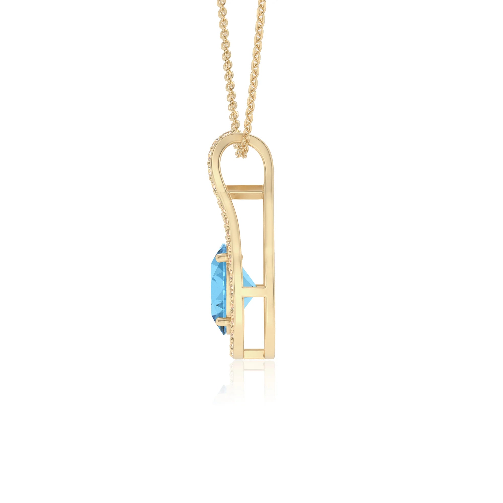 natural swiss-blue-topaz oval solitaire necklaces in yellow gold