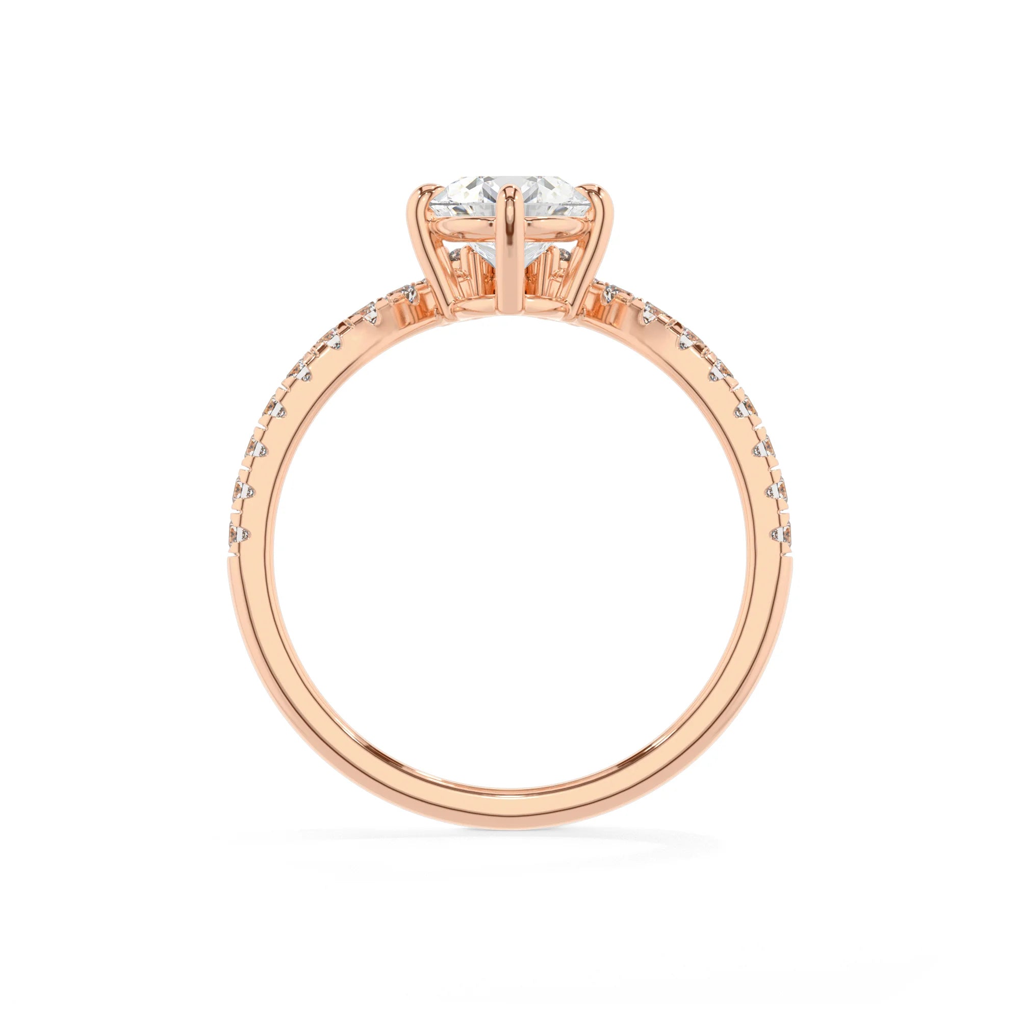 lab grown moissanite oval solitaire rings in rose gold