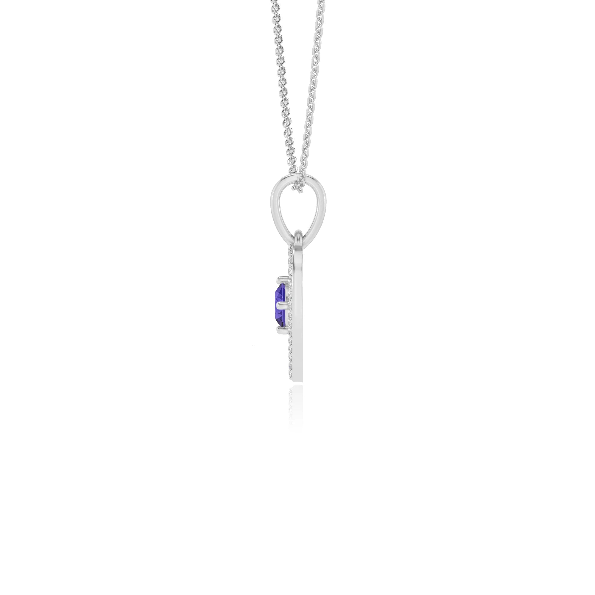 lab grown tanzanite round infinity necklaces in sterling silver