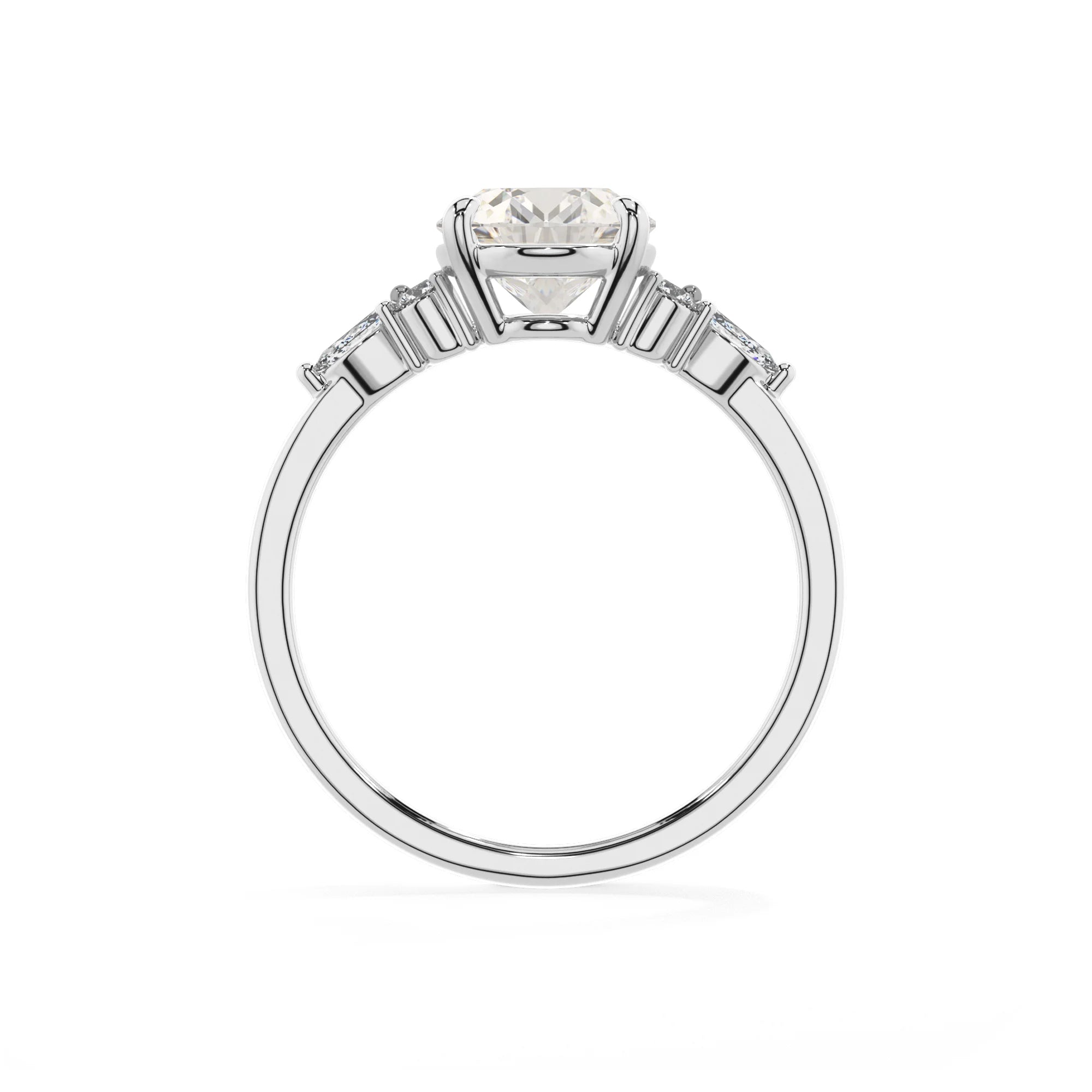 lab grown moissanite oval solitaire rings in platinum