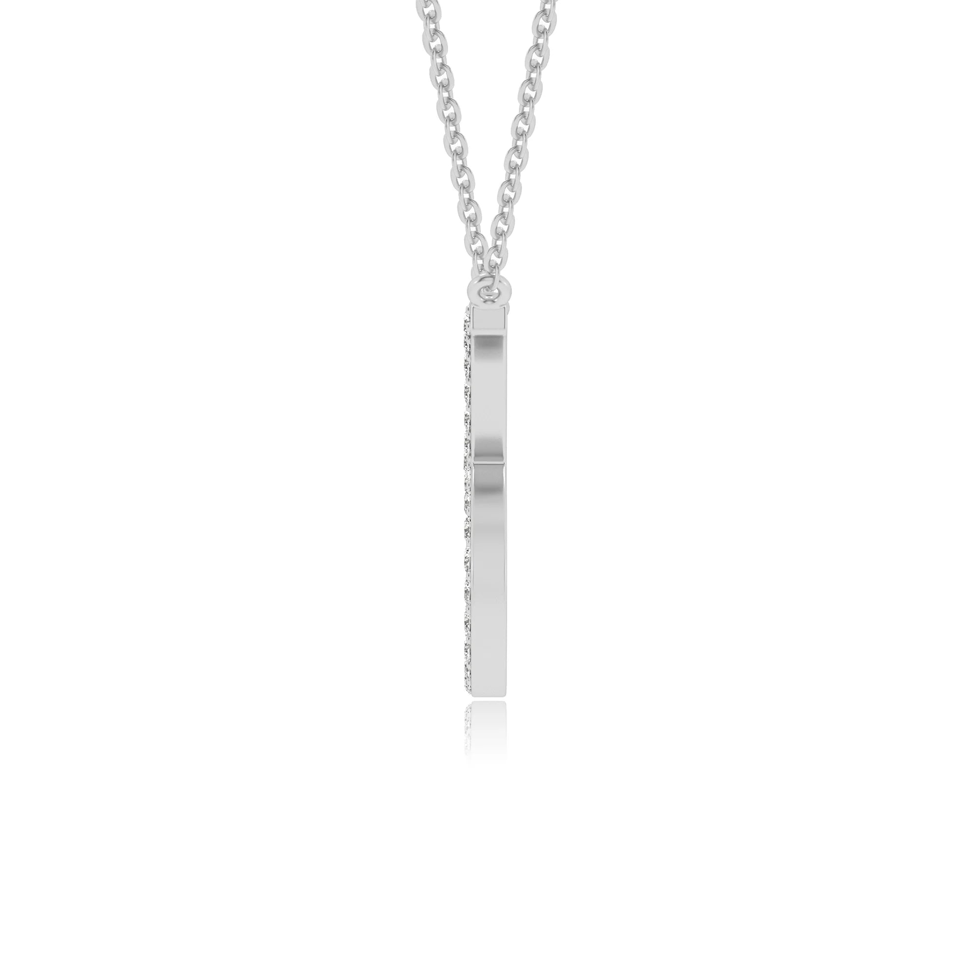 lab grown diamond round necklaces in white gold