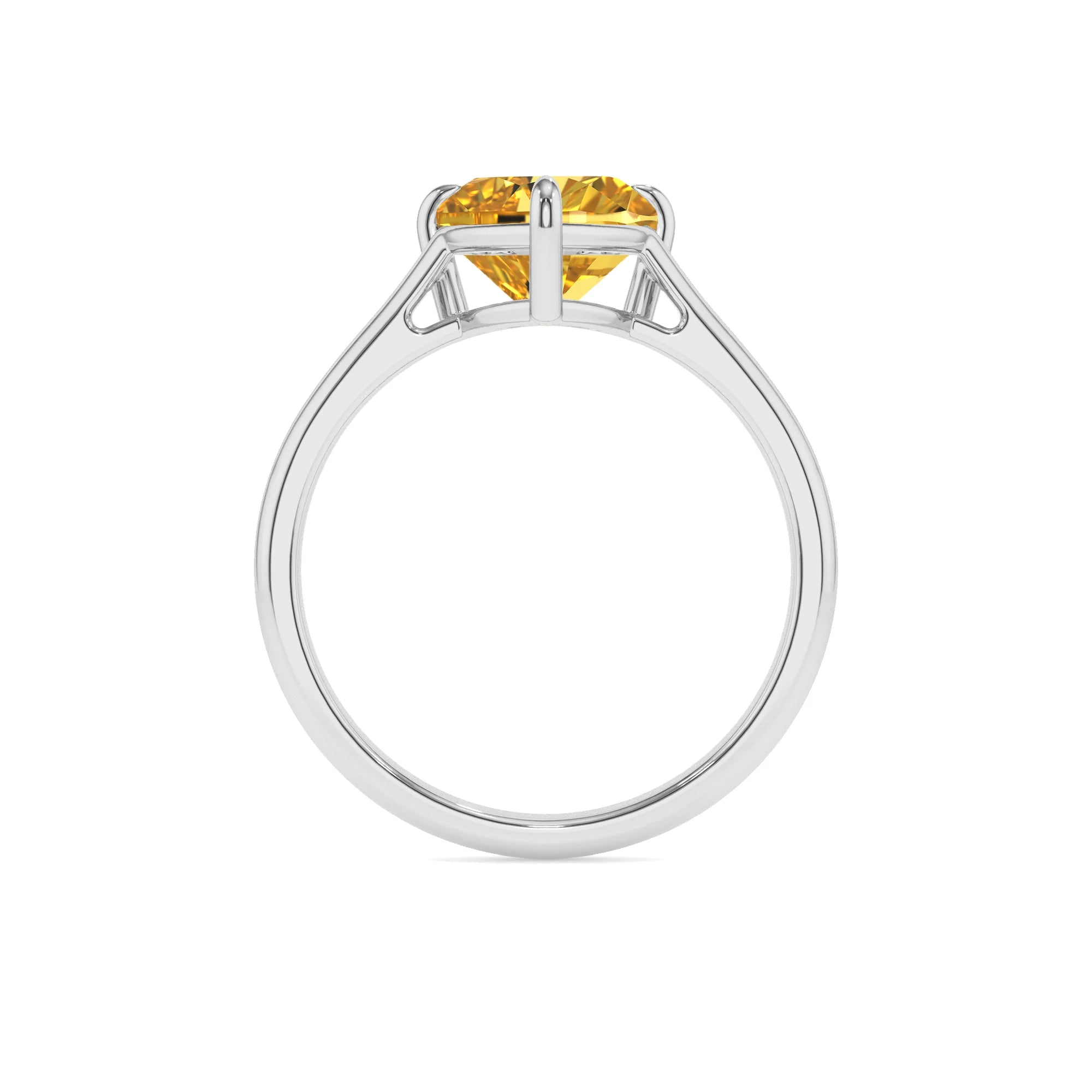 lab grown yellow-sapphire heart solitaire rings in white gold