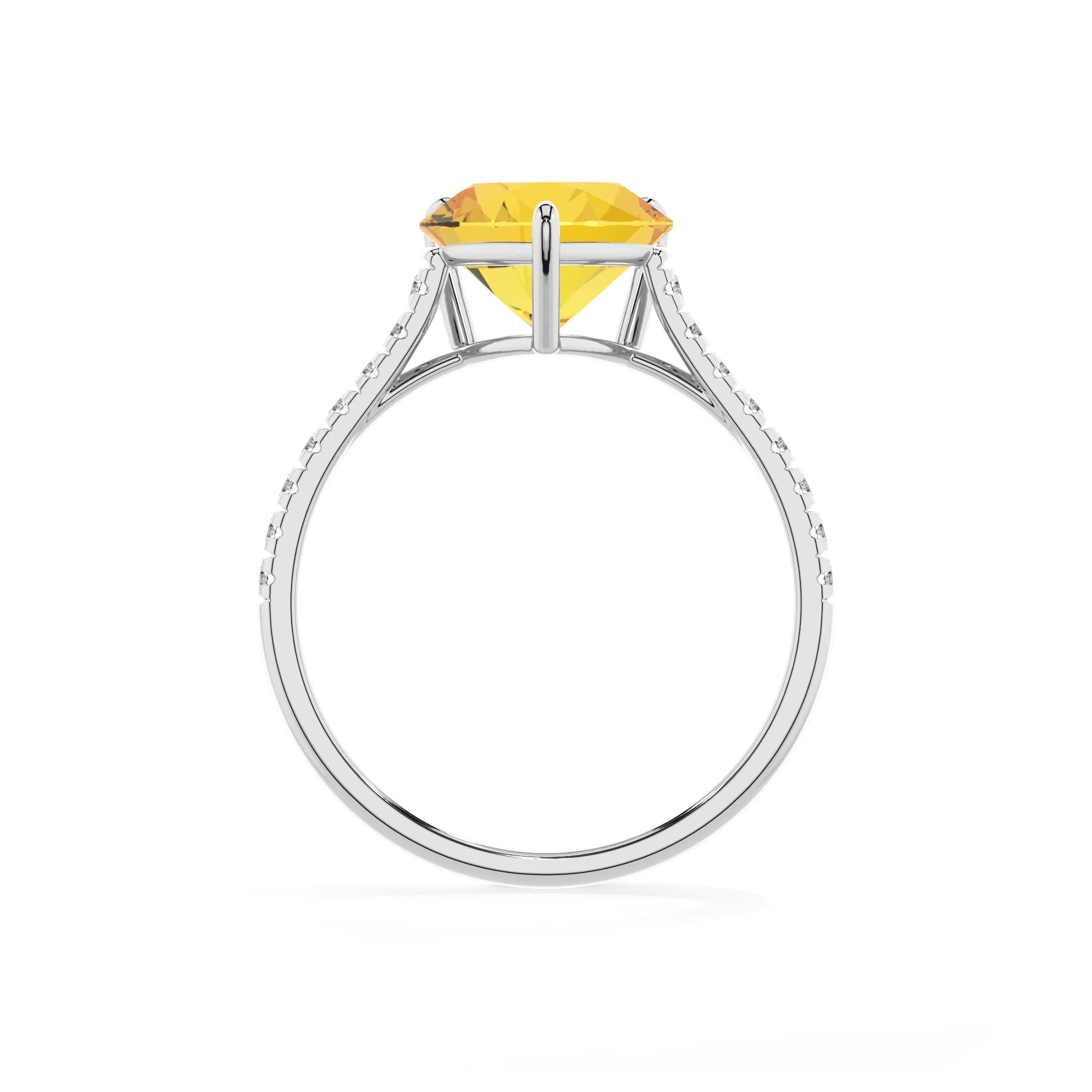 lab grown yellow-sapphire heart half eternity solitaire engagement rings in white gold