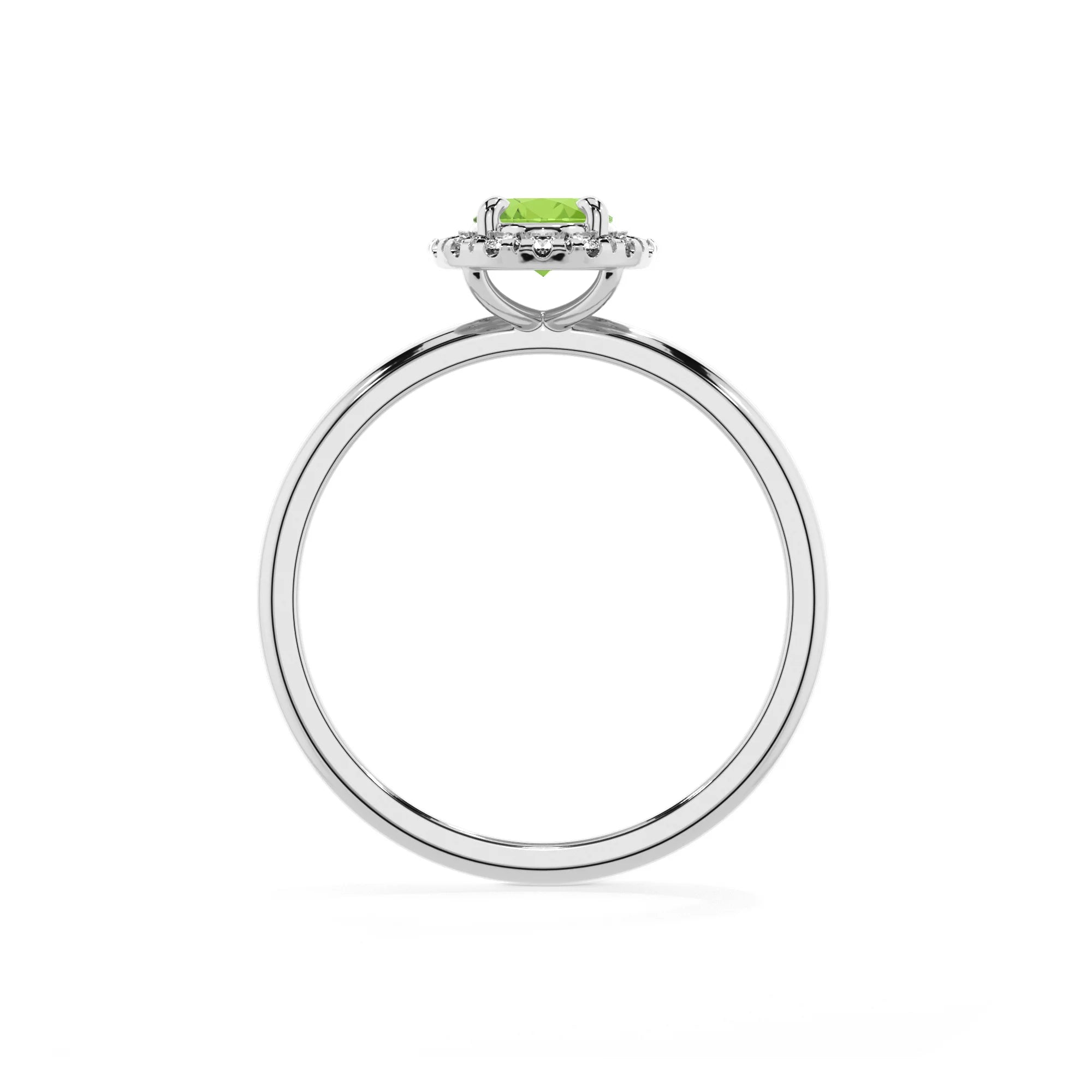 natural peridot oval solitaire rings in platinum
