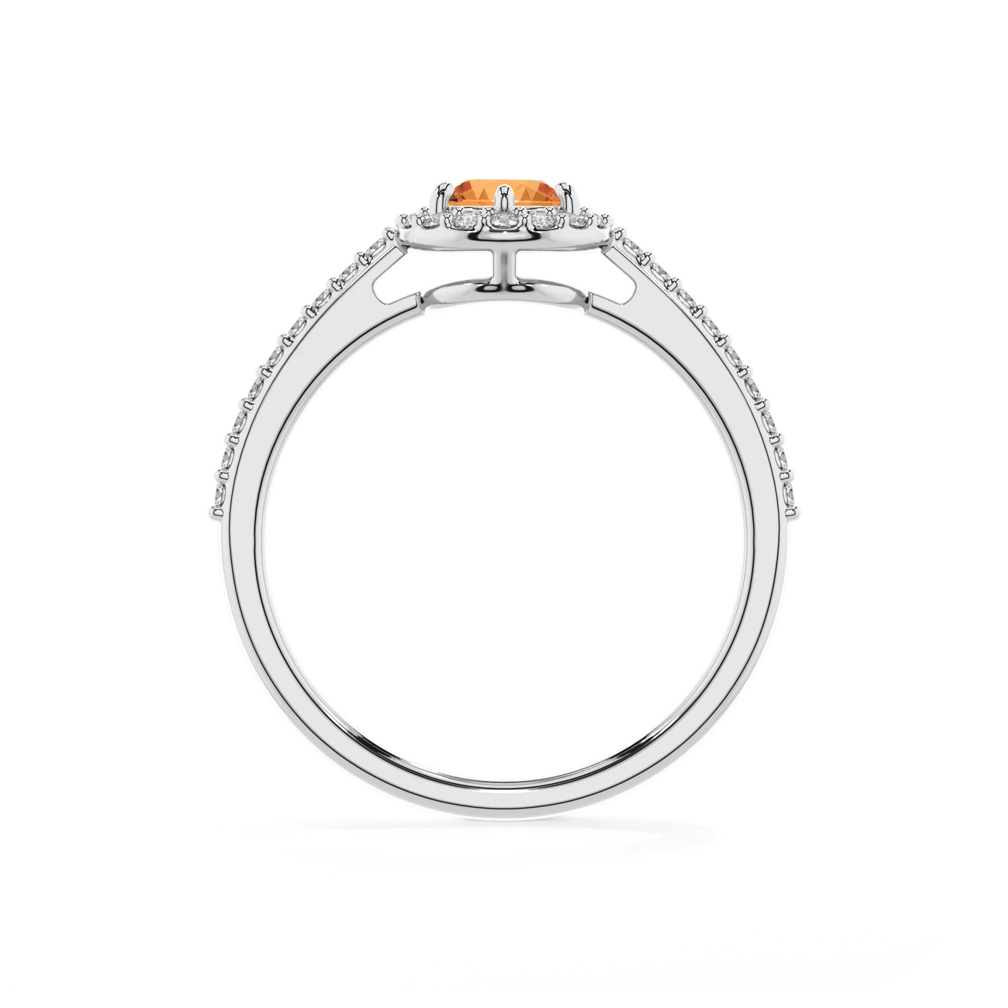 lab grown citrine pear solitaire rings in white gold