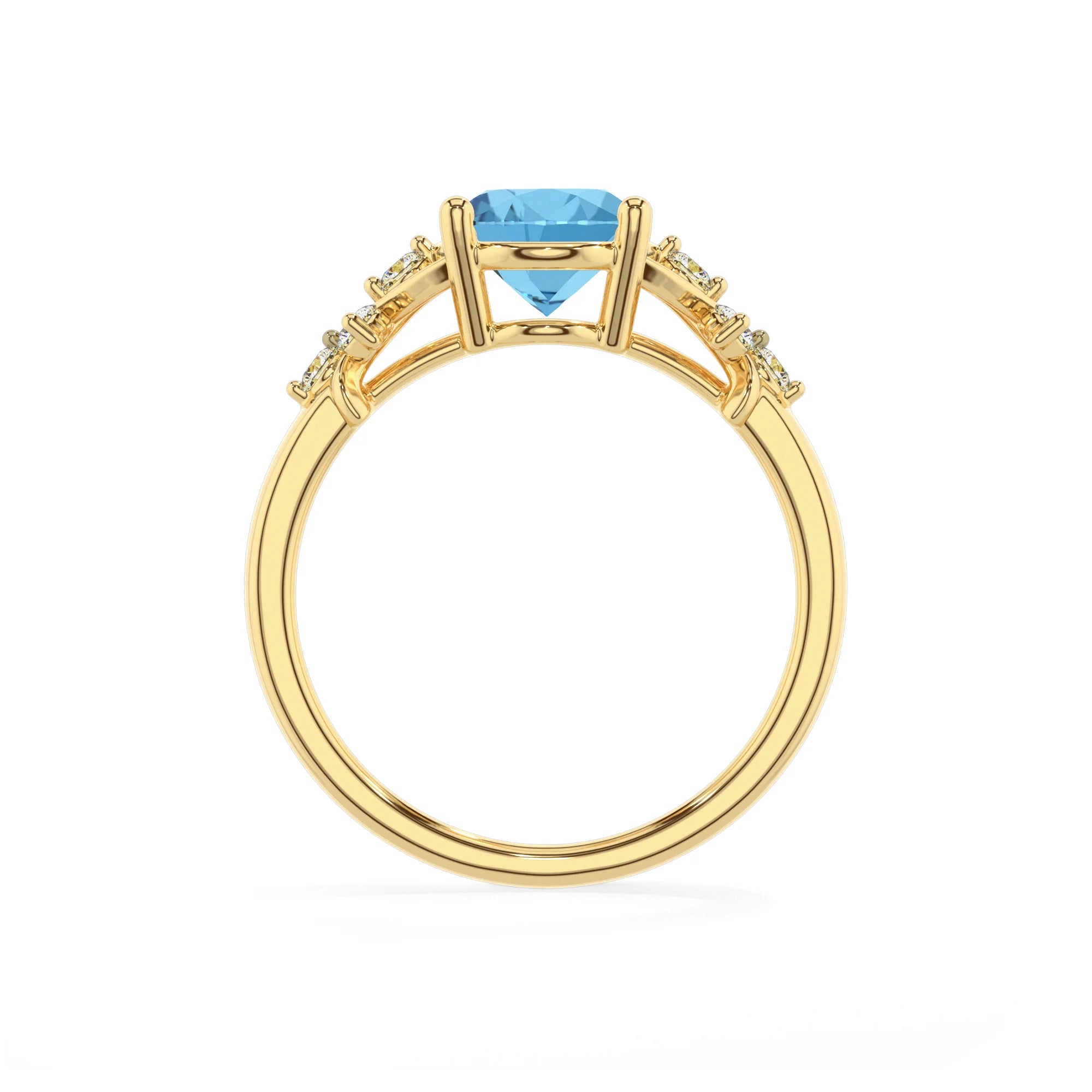 natural swiss-blue-topaz oval solitaire rings in yellow gold
