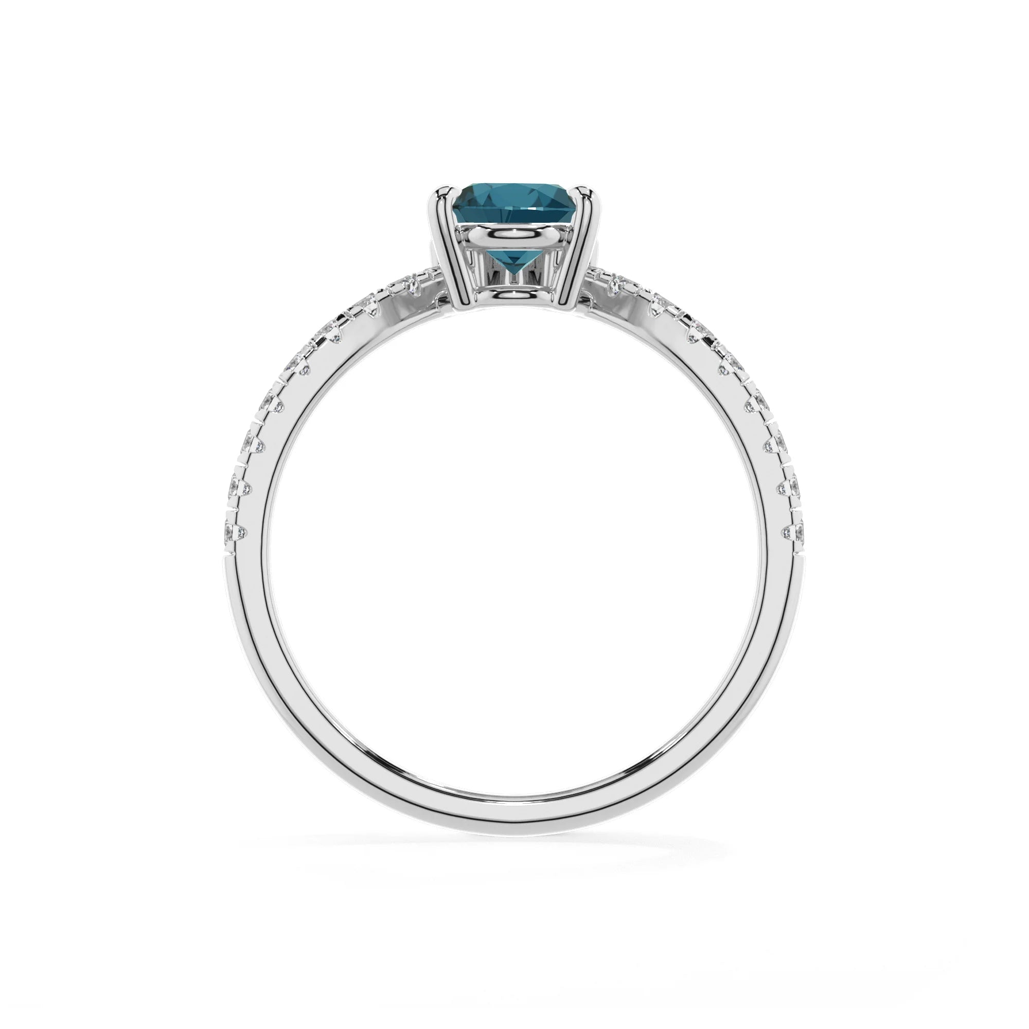 natural london-blue-topaz pear solitaire rings in white gold
