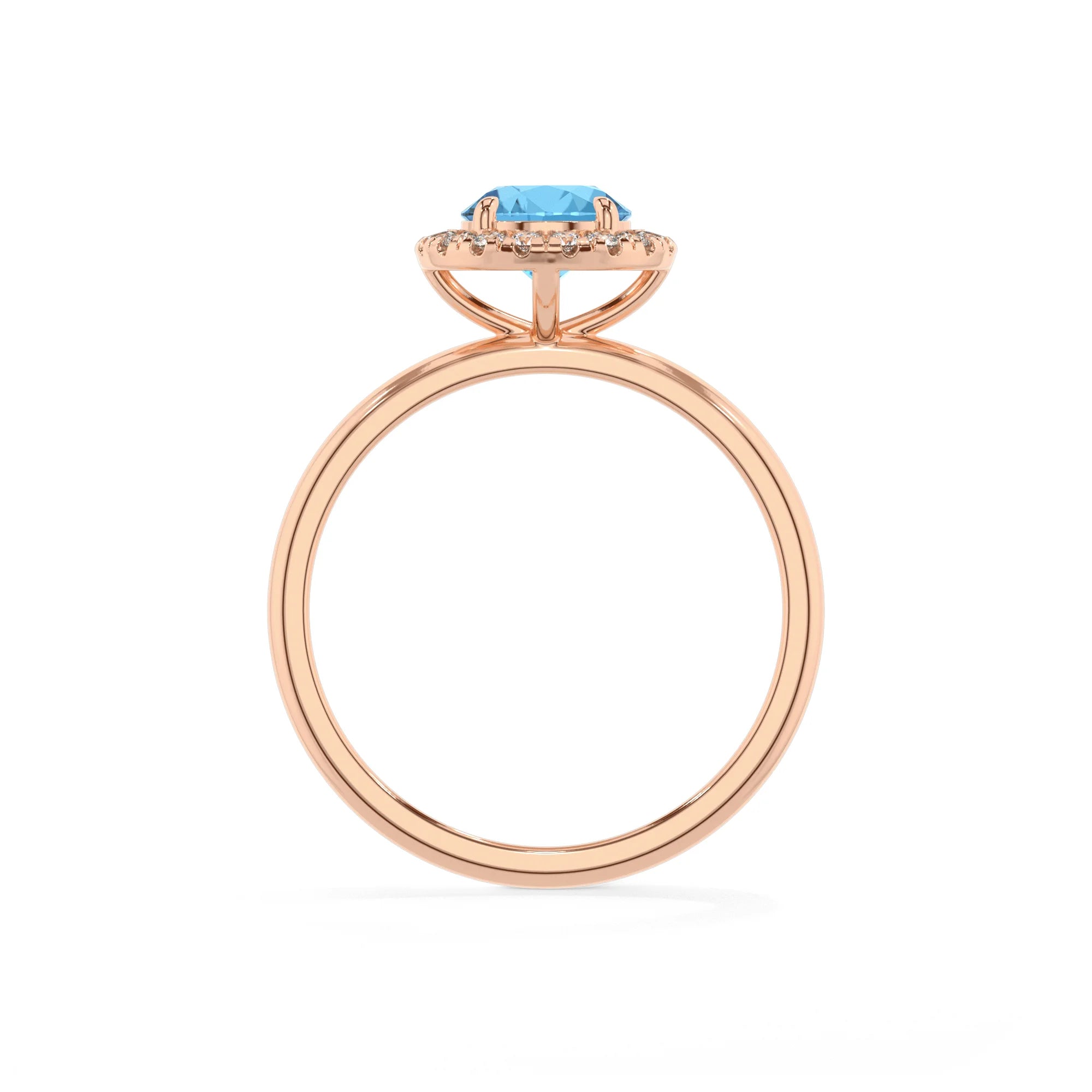 natural swiss-blue-topaz round solitaire rings in rose gold