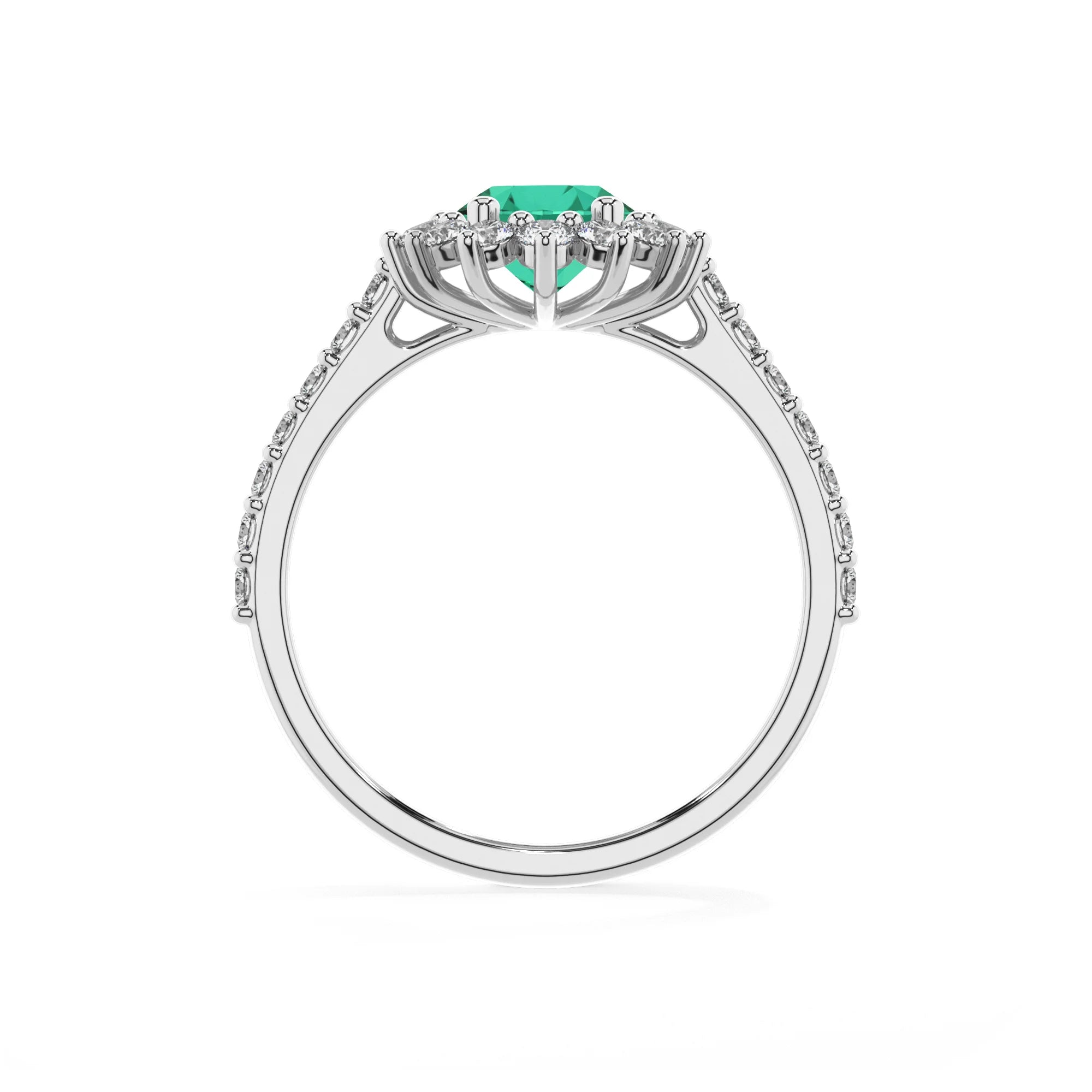 lab grown emerald oval solitaire rings in sterling silver