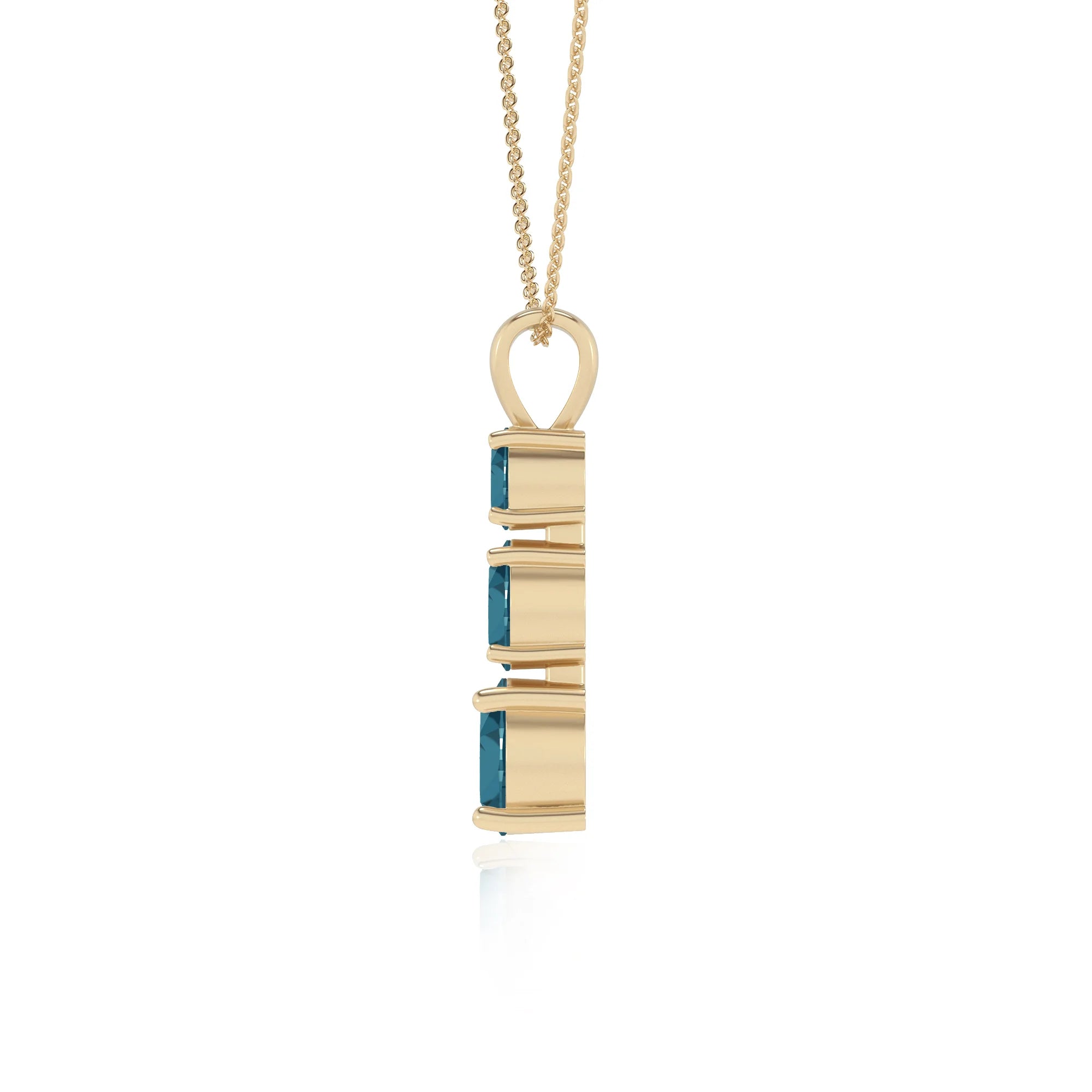 natural london-blue-topaz round bar v-bale necklaces in yellow gold