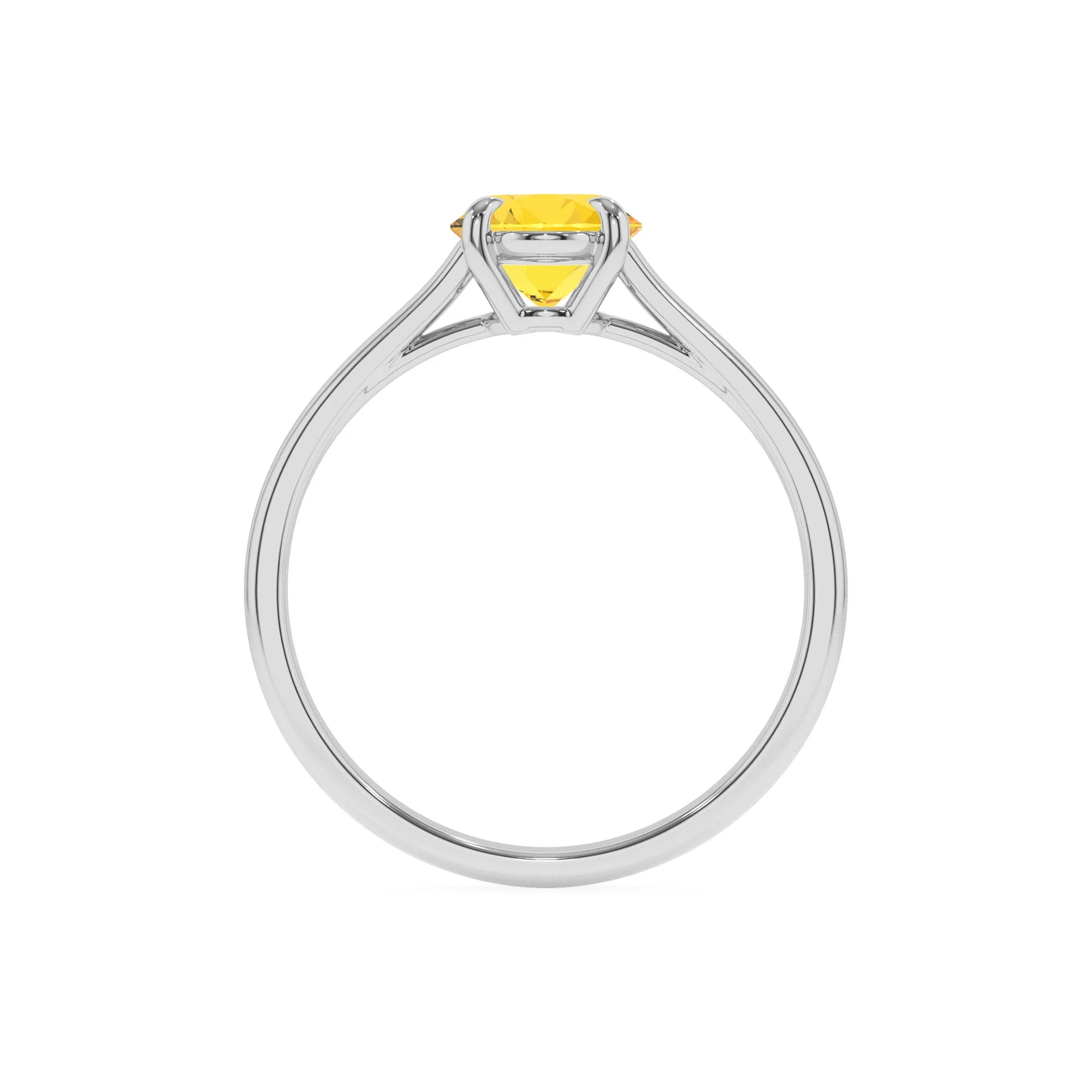 lab grown yellow-sapphire oval solitaire rings in platinum