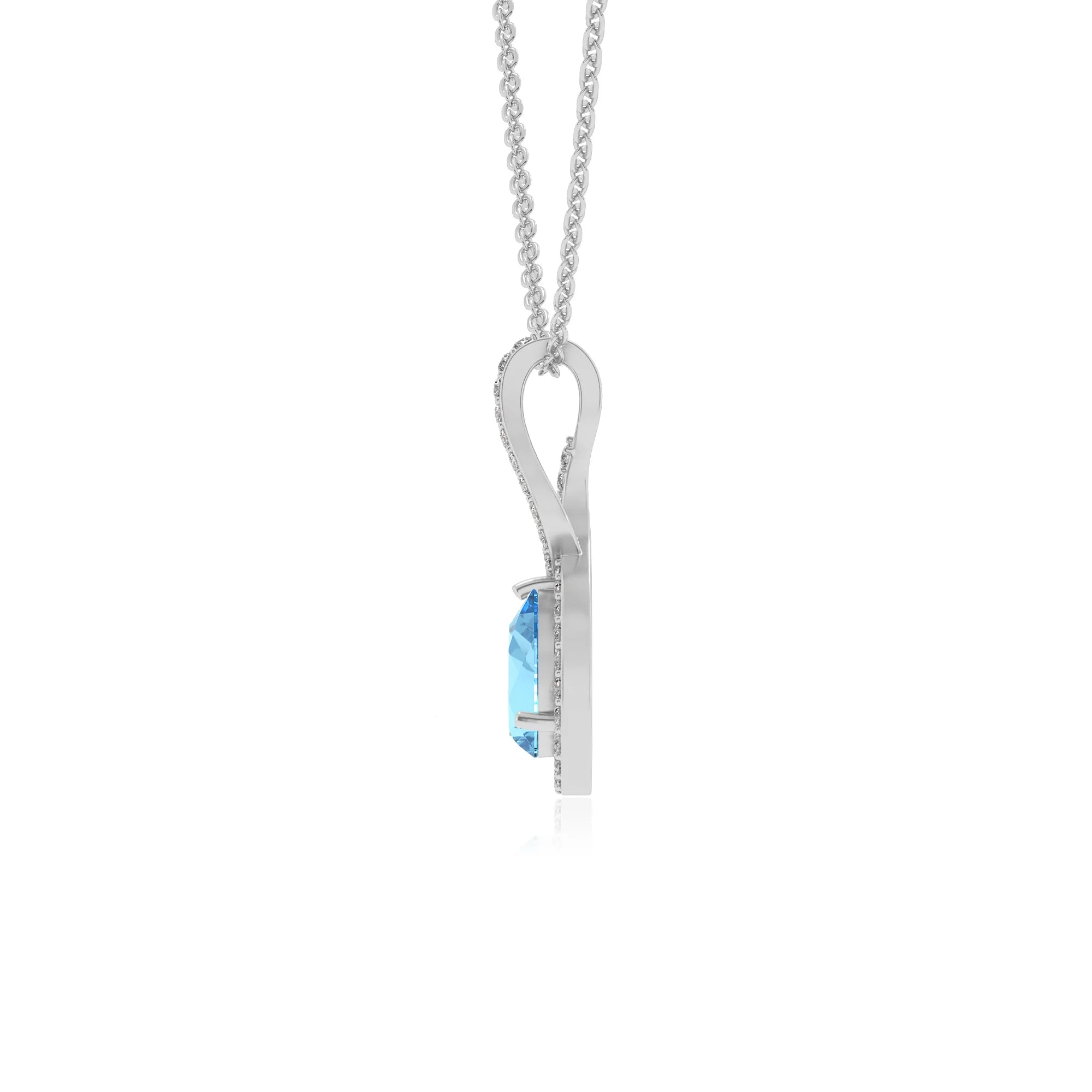 natural swiss-blue-topaz pear necklaces in sterling silver