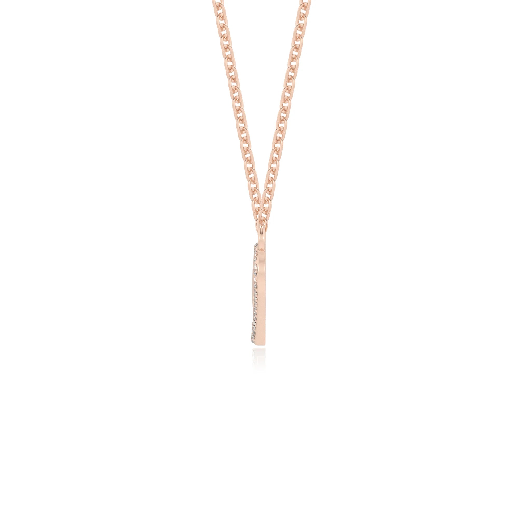 lab grown moissanite round infinity necklaces in rose gold