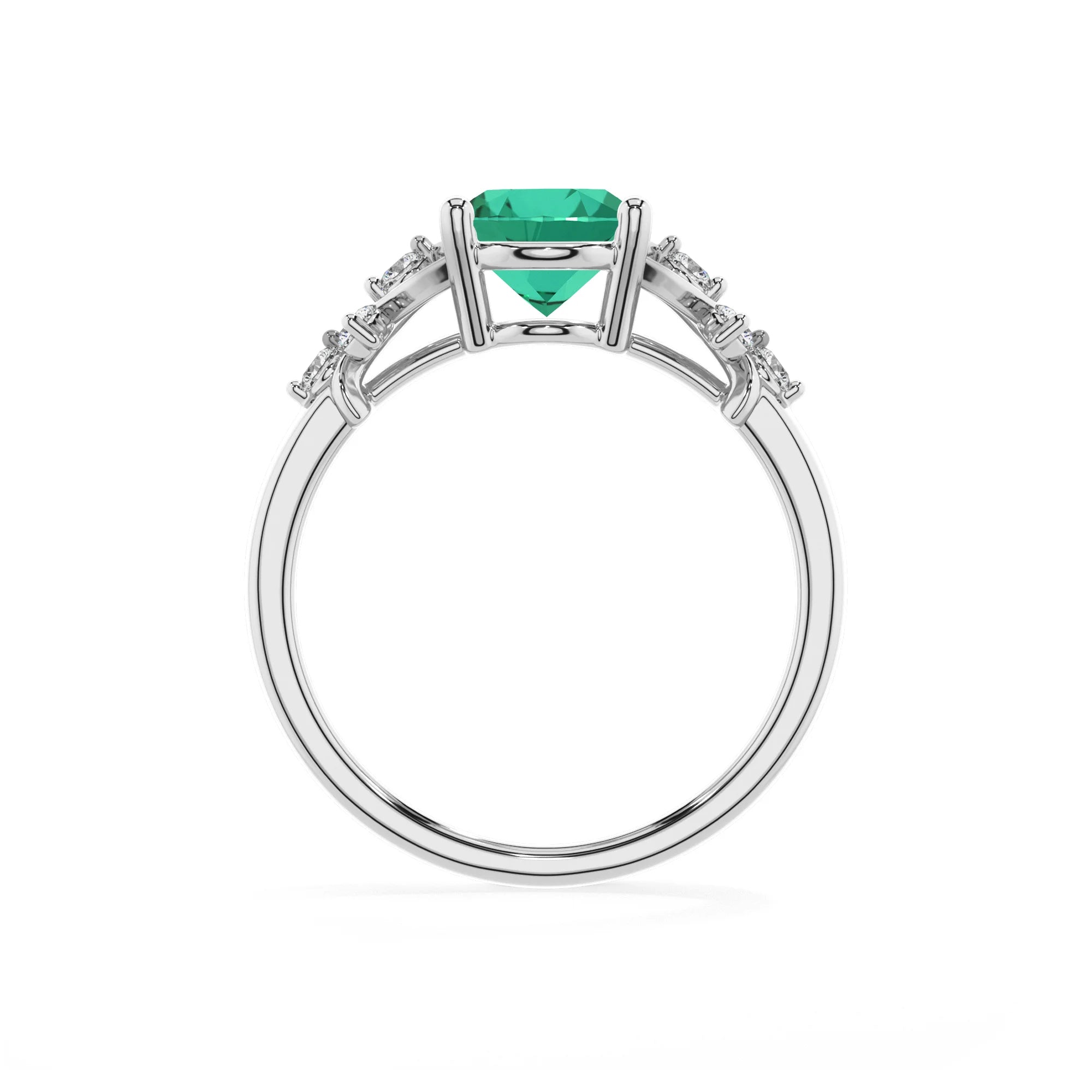lab grown emerald oval solitaire rings in platinum