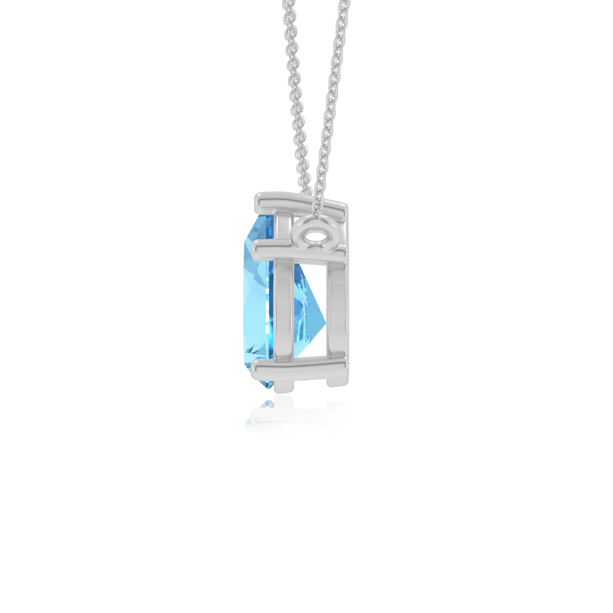 natural swiss-blue-topaz pear solitaire necklaces in sterling silver