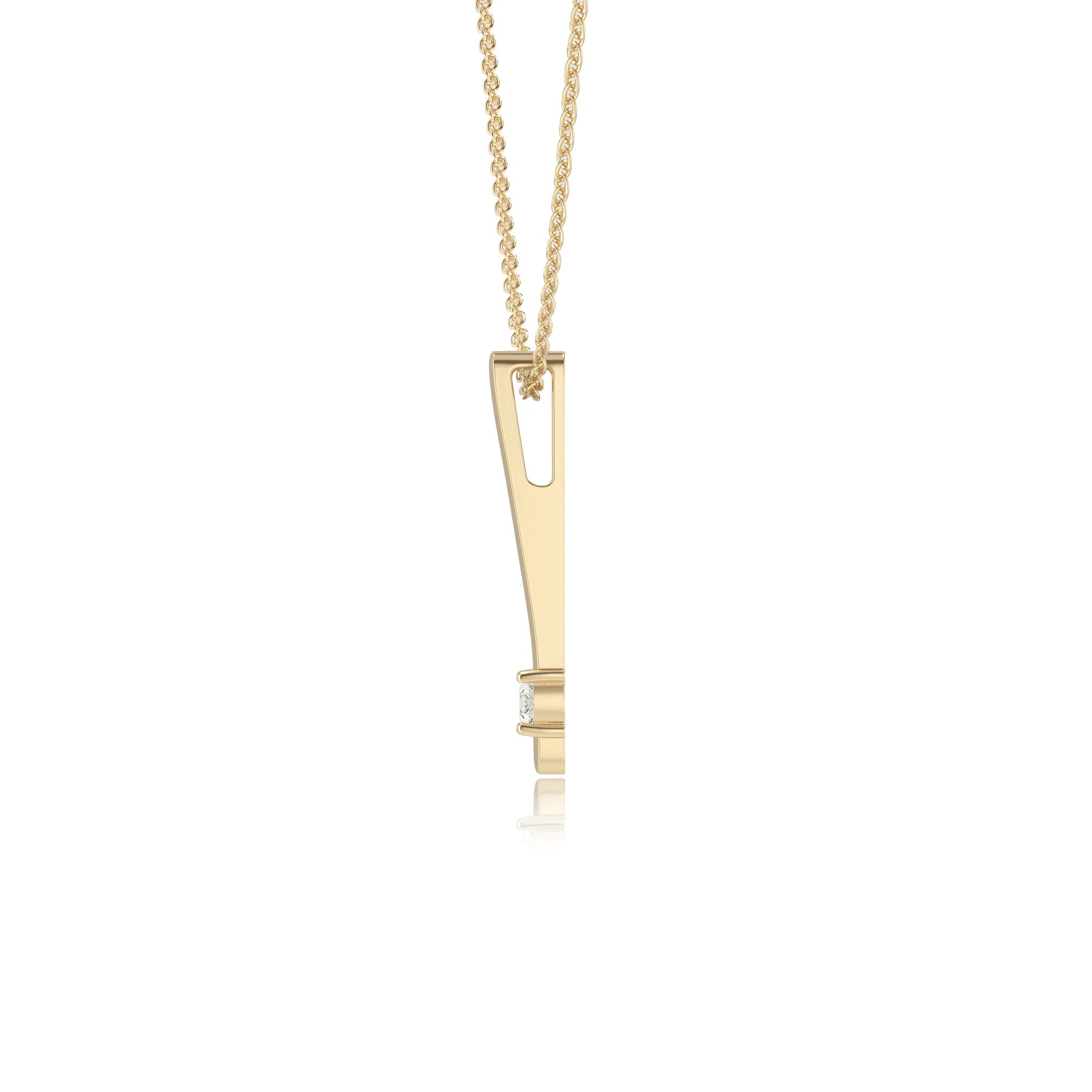 lab grown moissanite round bar necklaces in yellow gold