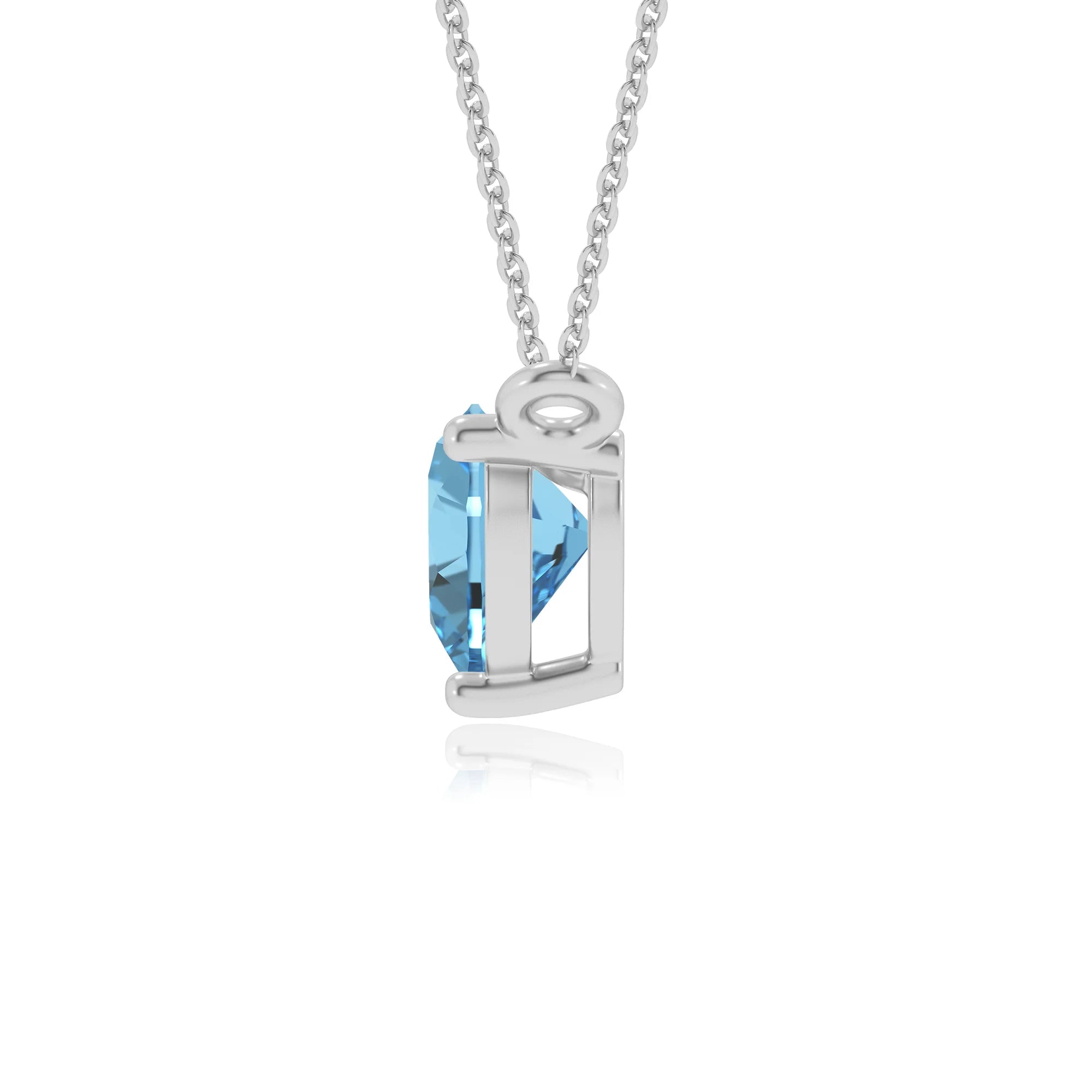 natural swiss-blue-topaz heart solitaire necklaces in sterling silver