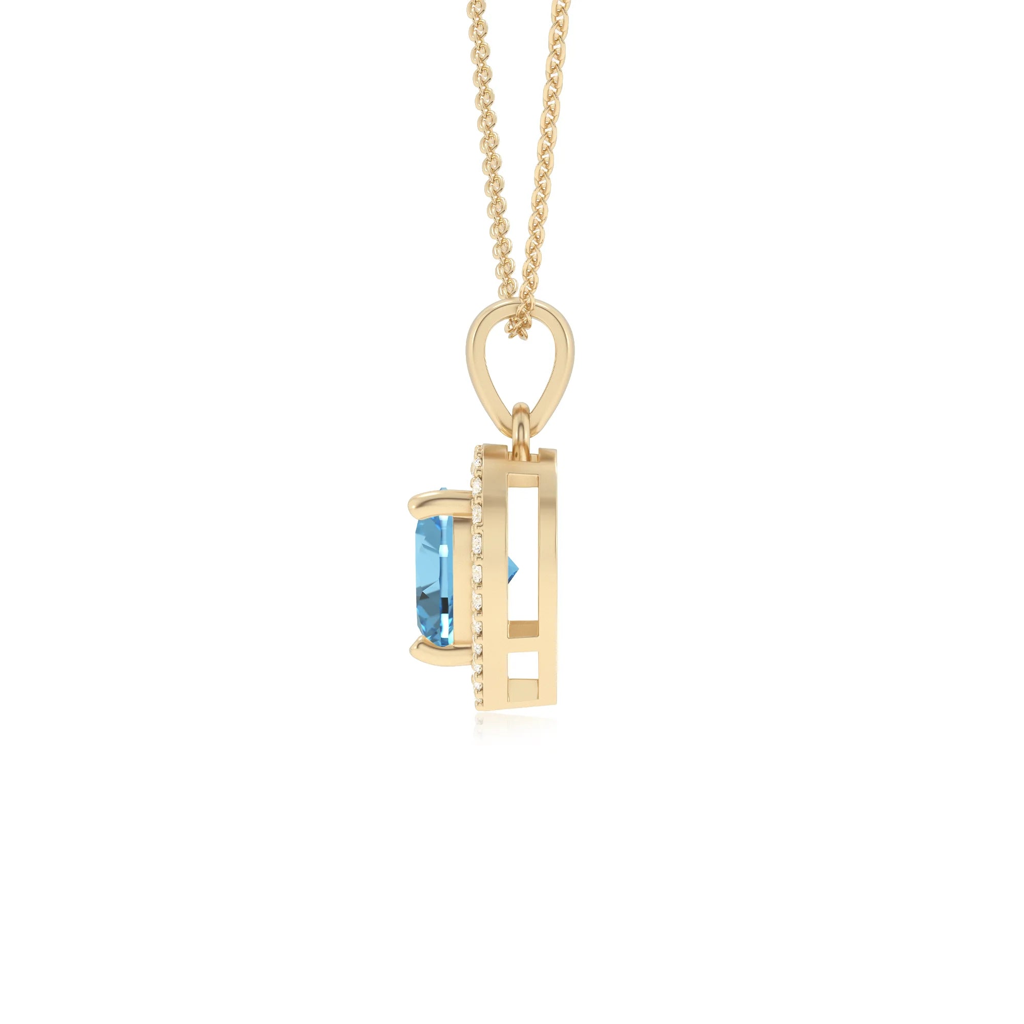 natural swiss-blue-topaz heart solitaire necklaces in yellow gold