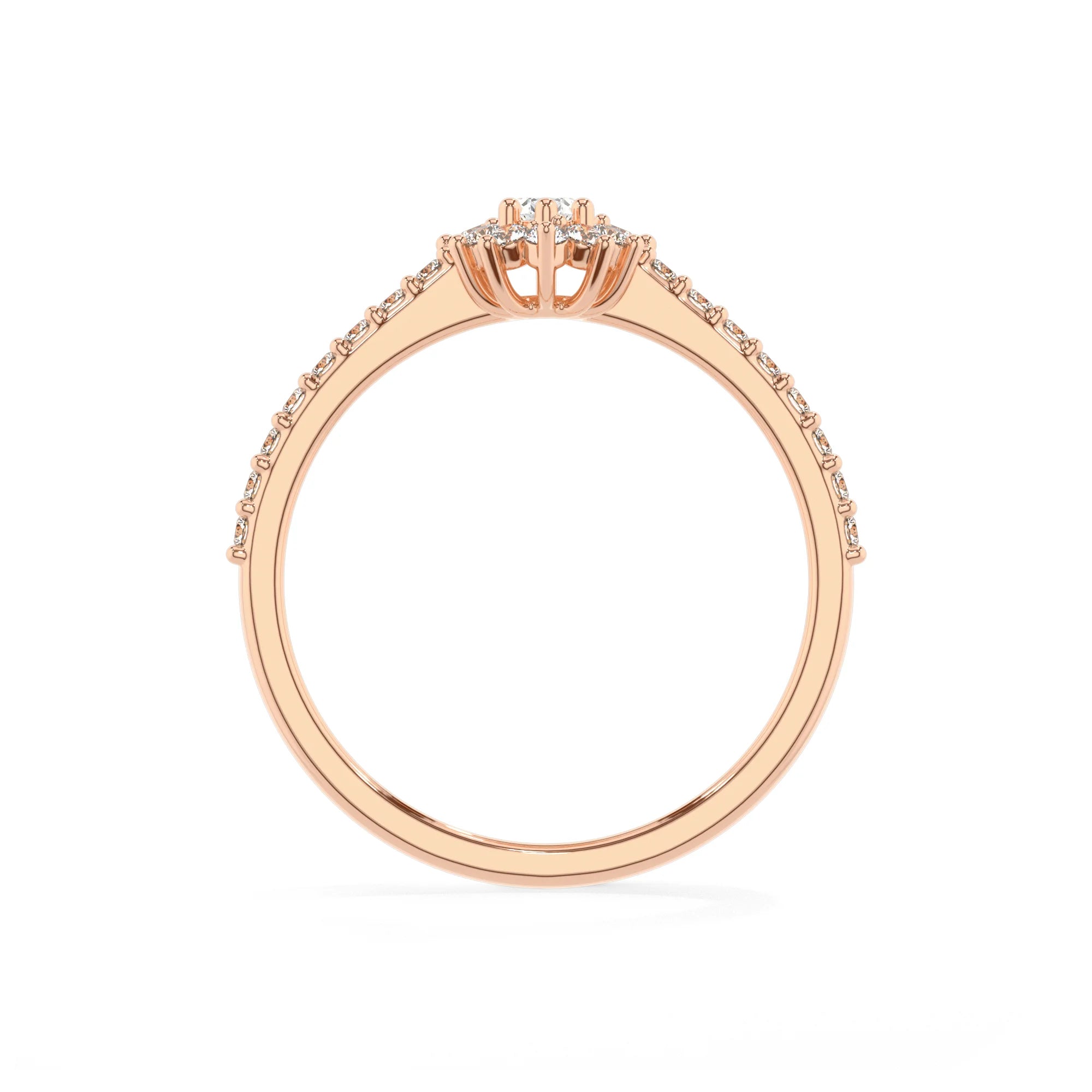 lab grown moissanite marquise solitaire rings in rose gold