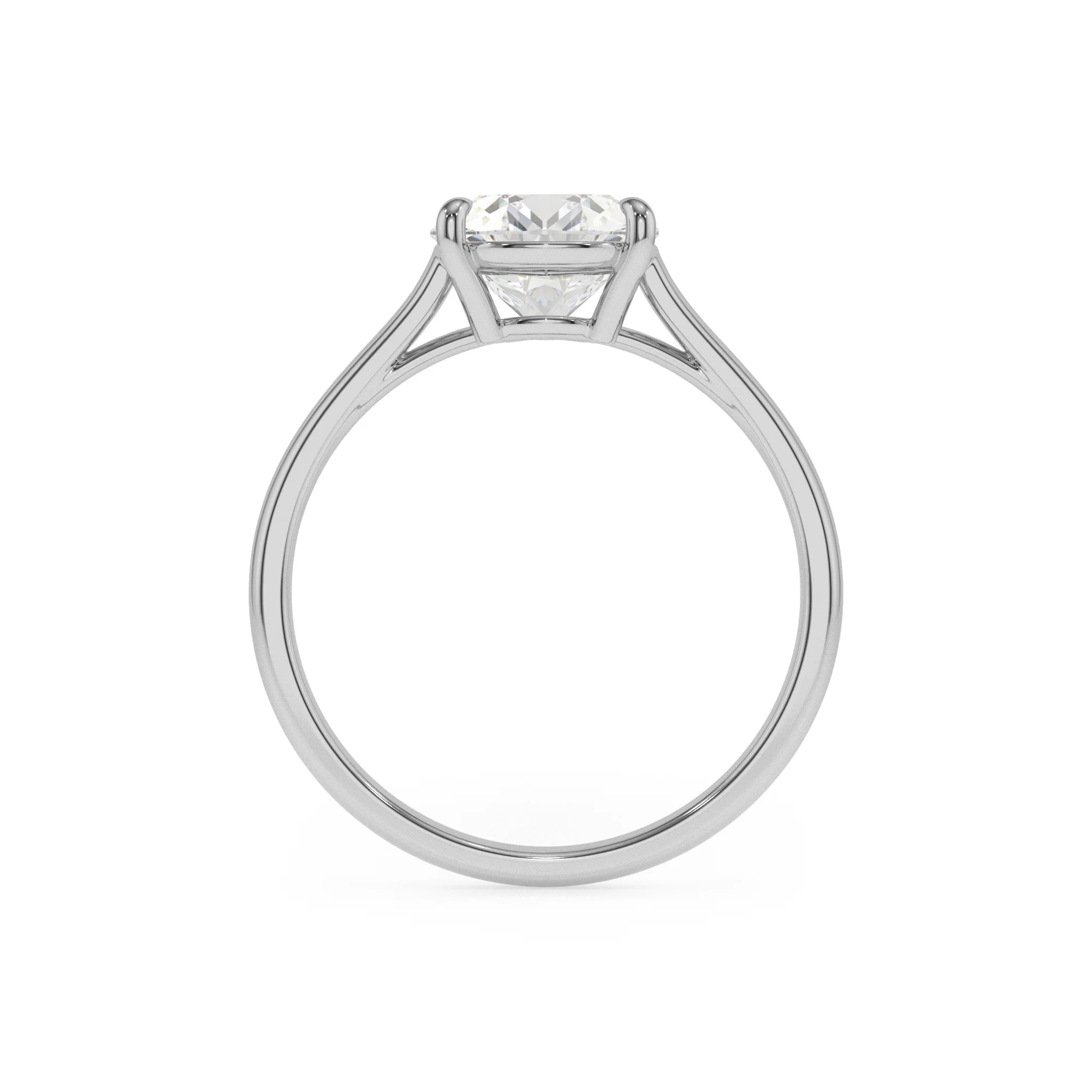 lab grown moissanite pear solitaire rings in platinum